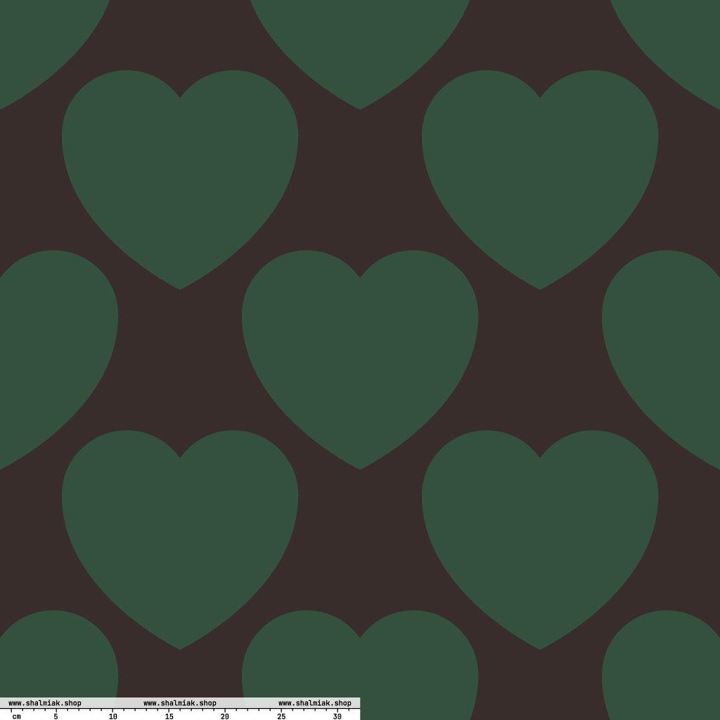 Fabric - ELLIE LOVE forest XL - Bold heart print