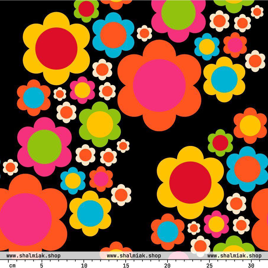 Fabric - ELLIE MIX - Colorful flower mix print