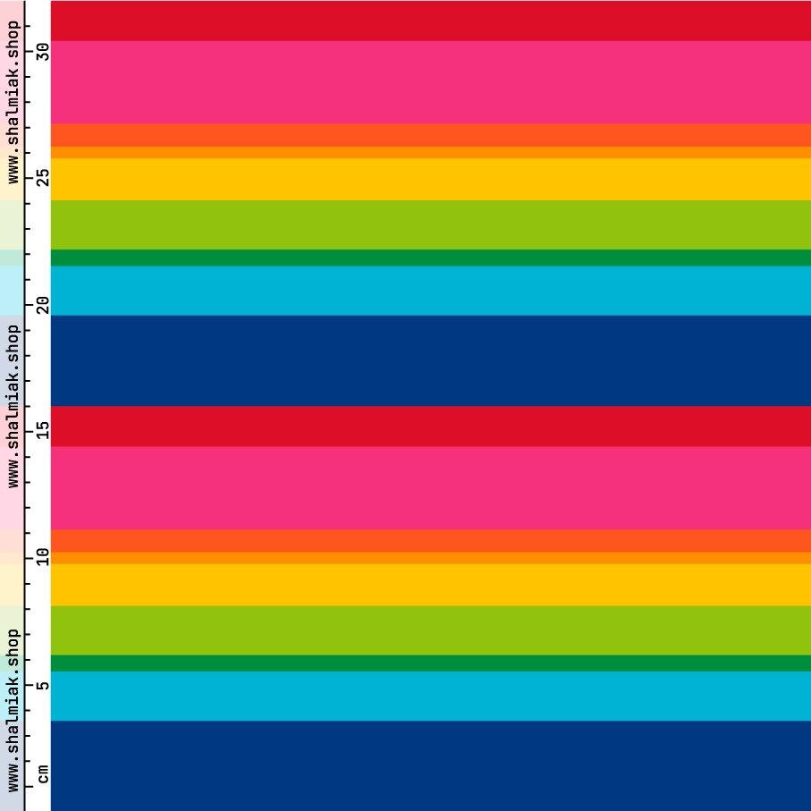 Fabric - ELLIE rainbow stripe - Rainbow stripe print