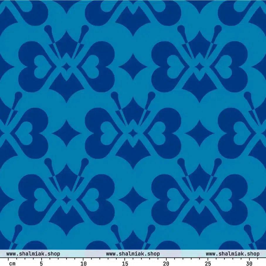 Fabric - LOVE BUTTERFLY blue - Graphic butterfly print