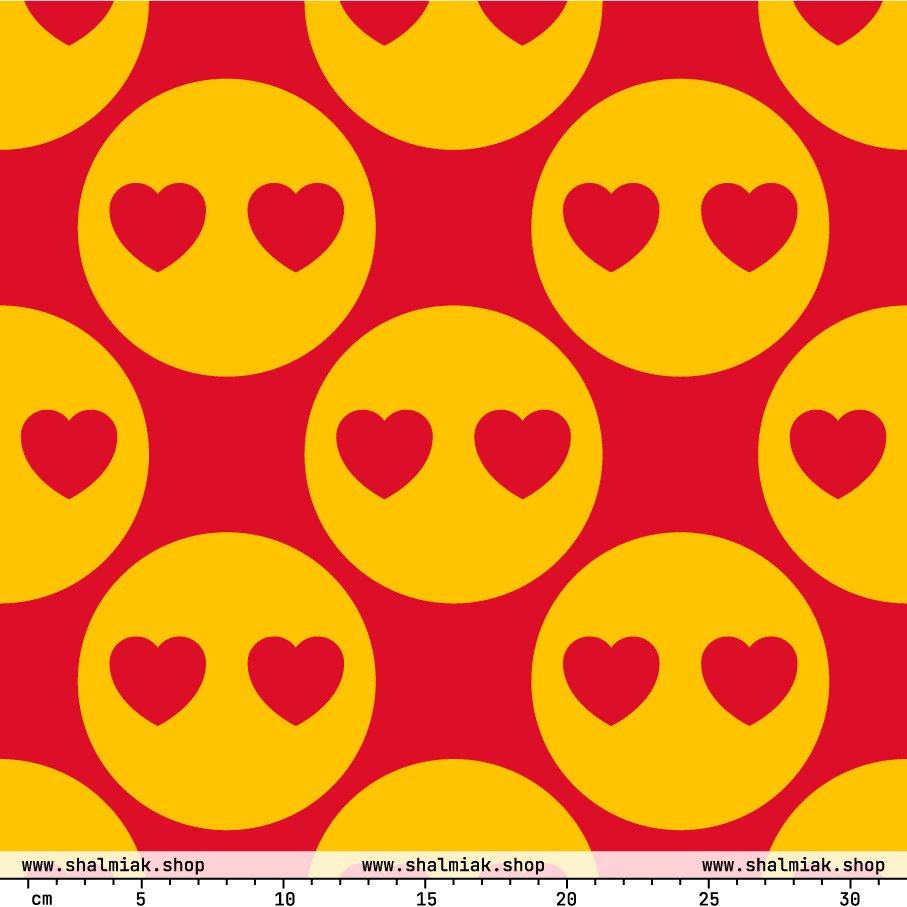 Fabric - SUPERHAPPY - Sunshine and hearts print
