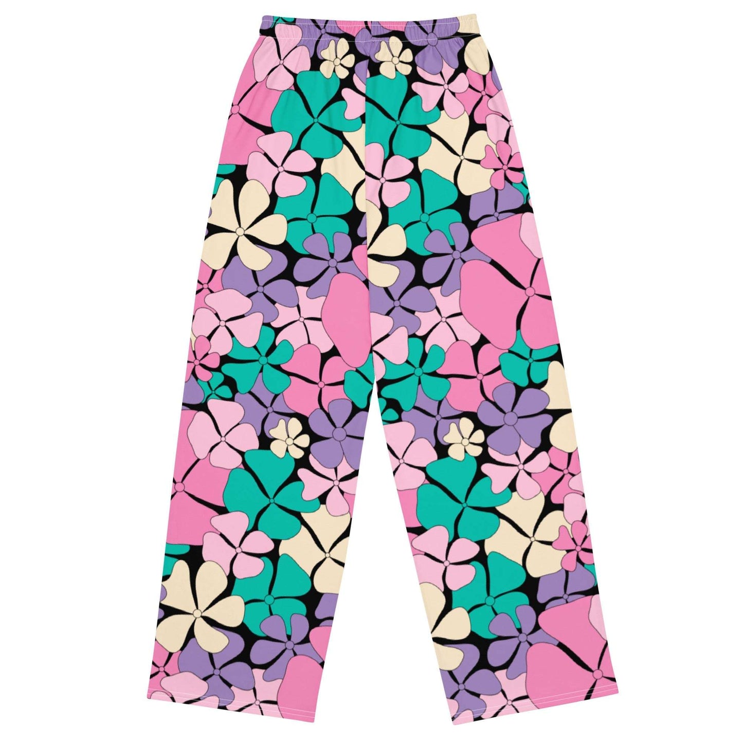 Pants - ADELIE pink mint - Wild floral print
