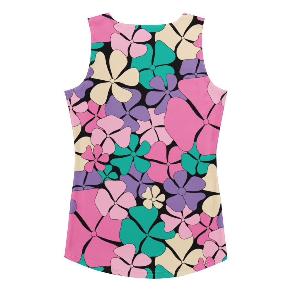 Tank top - ADELIE pink mint - Wild floral print