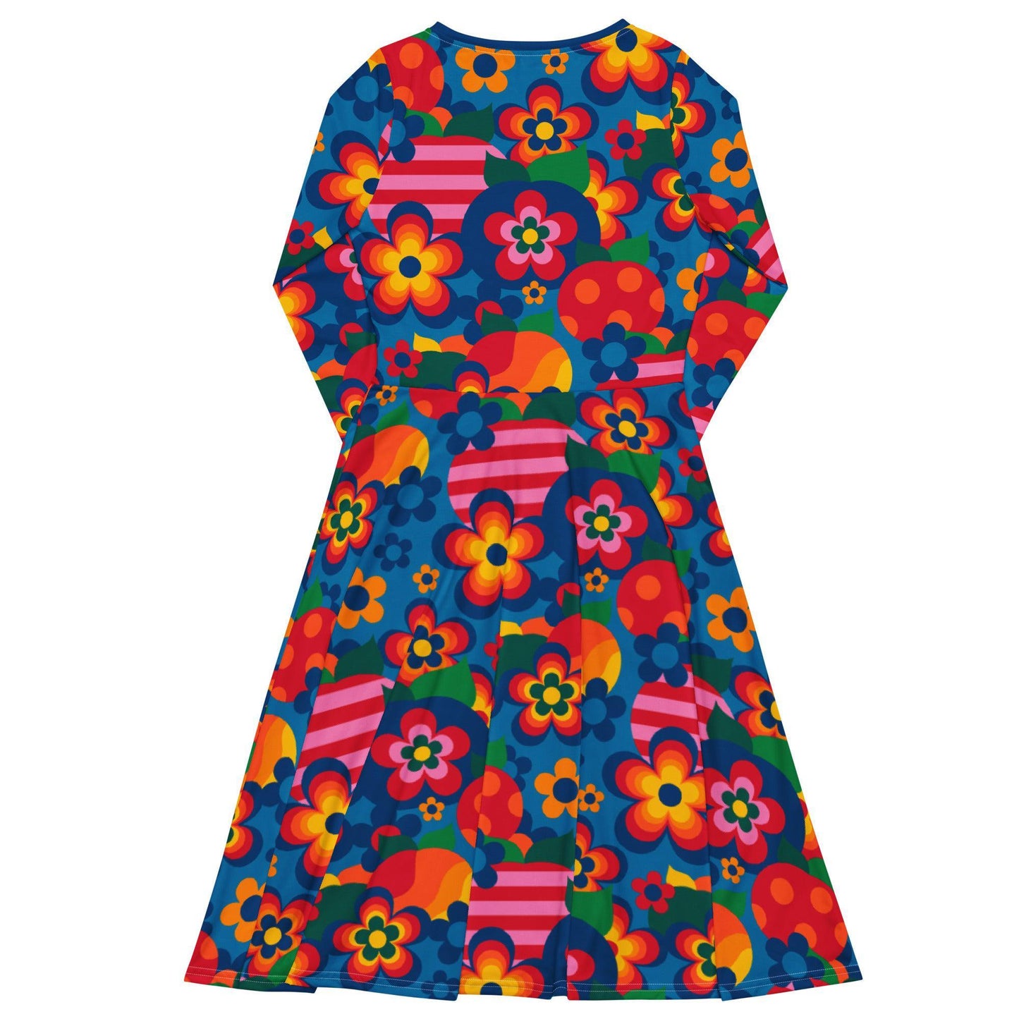 Midi dress - APPLEMANIA blue - Playful apple print