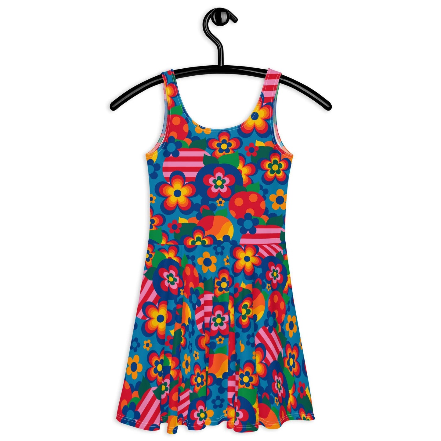 Skater dress - APPLEMANIA blue - Playful apple print
