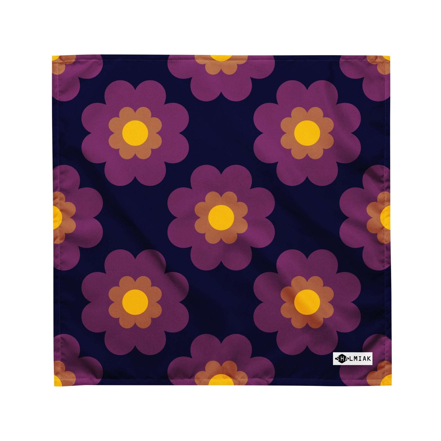 Bandana - FANCY BLOOM plum - Pretty floral print M