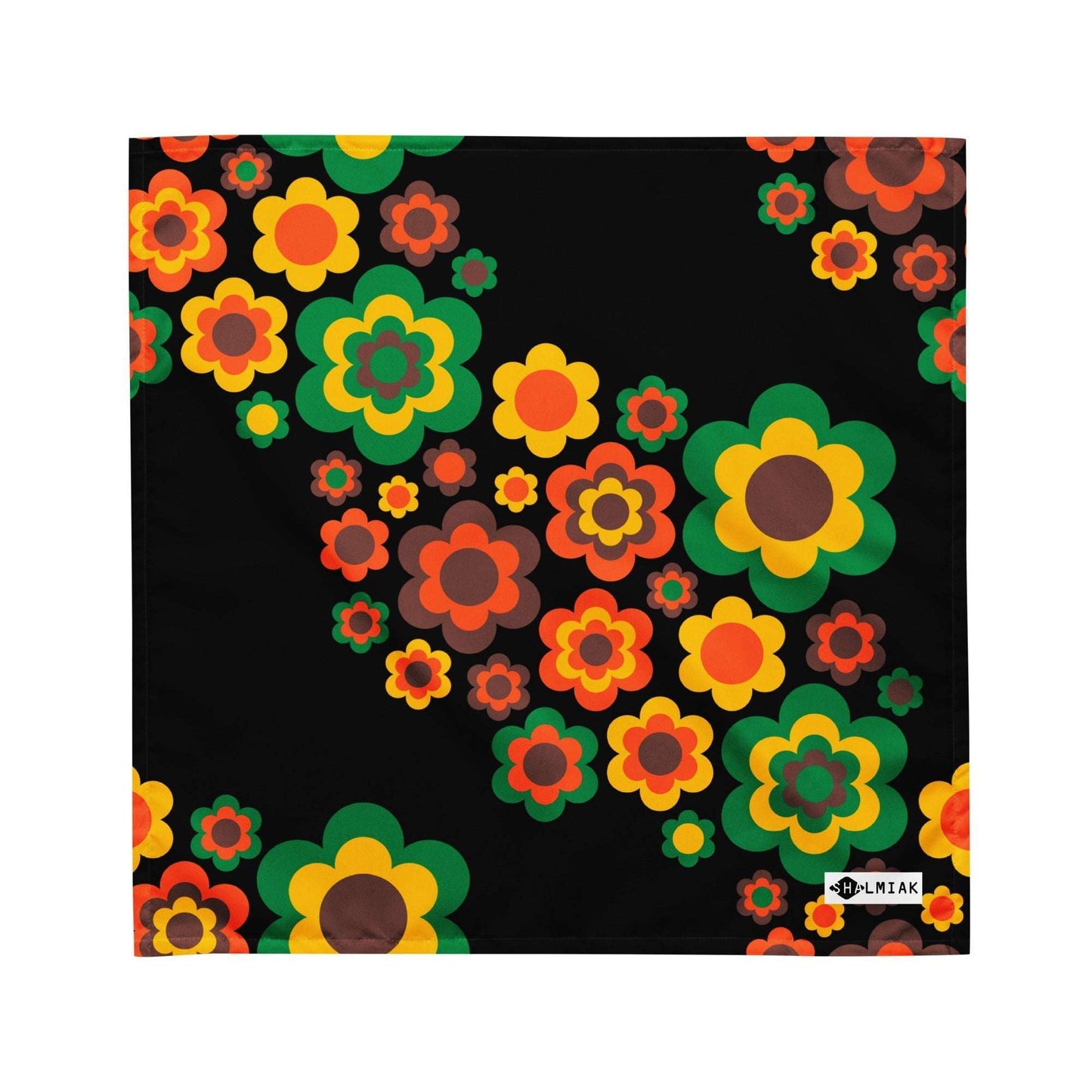 Bandana - FLORA FOREVER retro - Floating flower print M