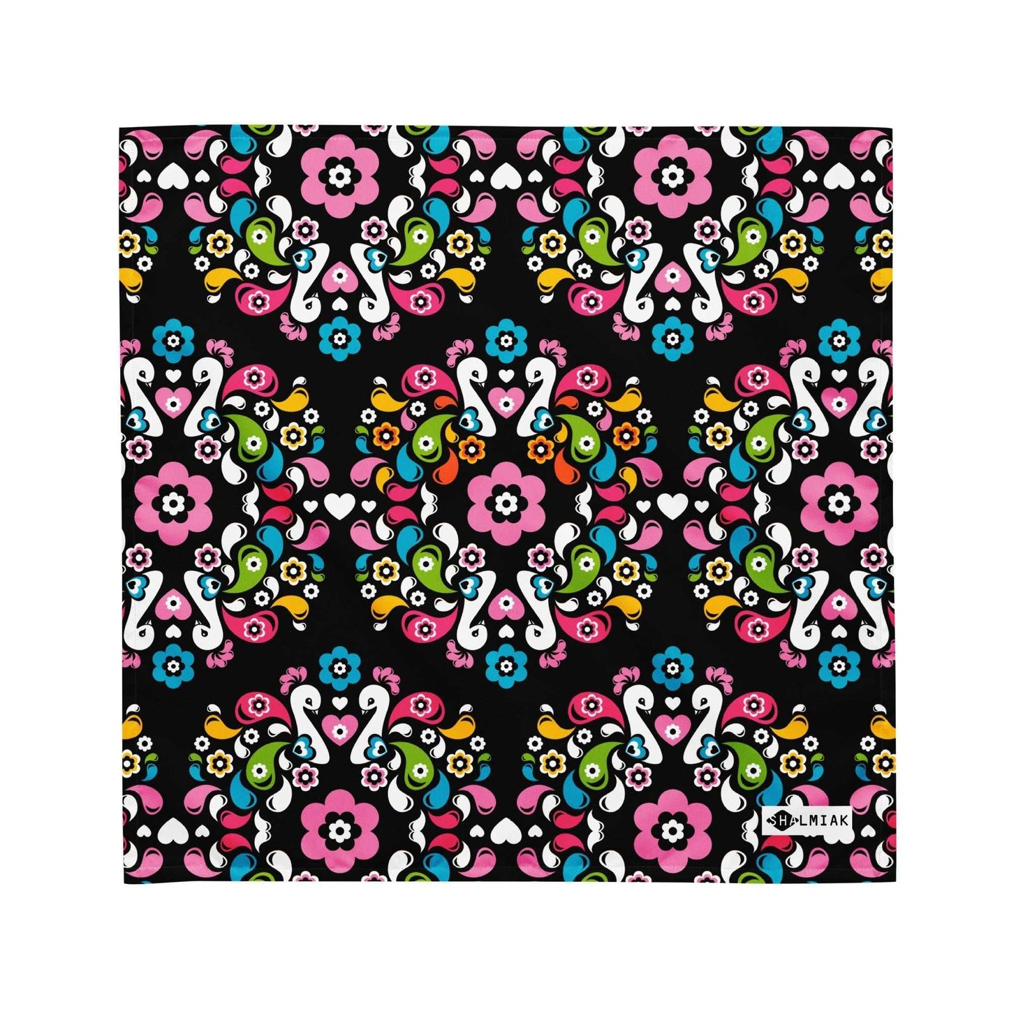 Bandana - PEACOCK LOVE happy - Glorious peacock print M