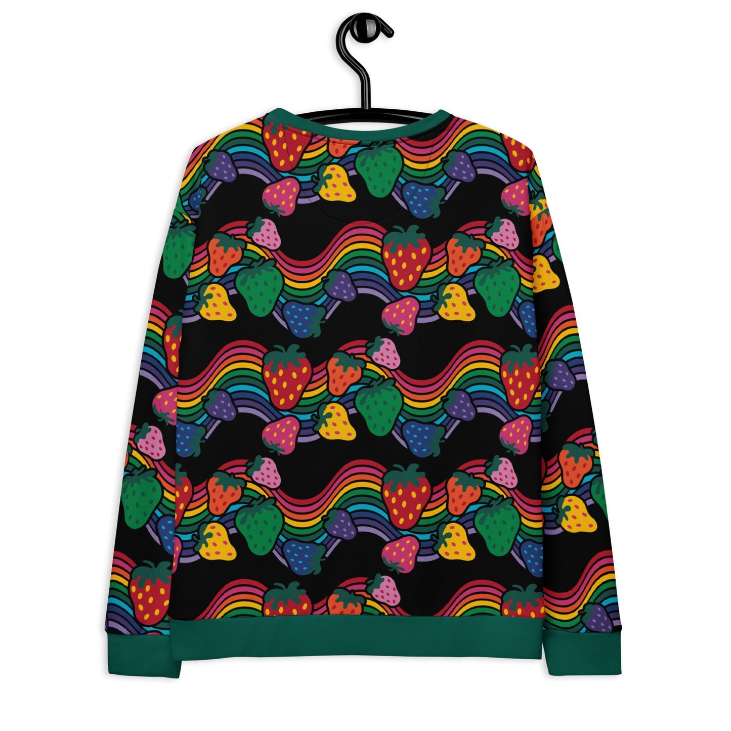 Sweatshirt - BERRYBOW black - Strawberry rainbow print Print