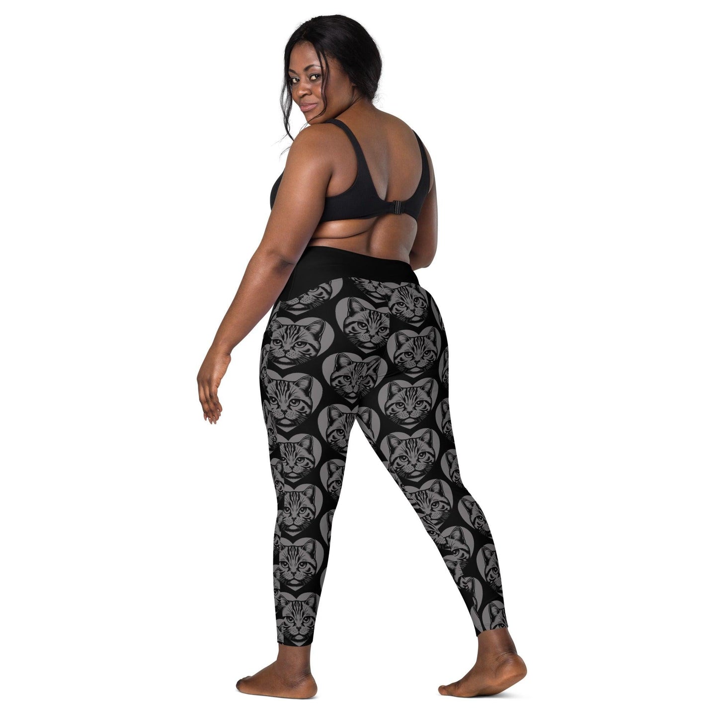 Cat breed leggings with pockets - AMERICAN SHORTHAIR - HERTTAHOUND - grey