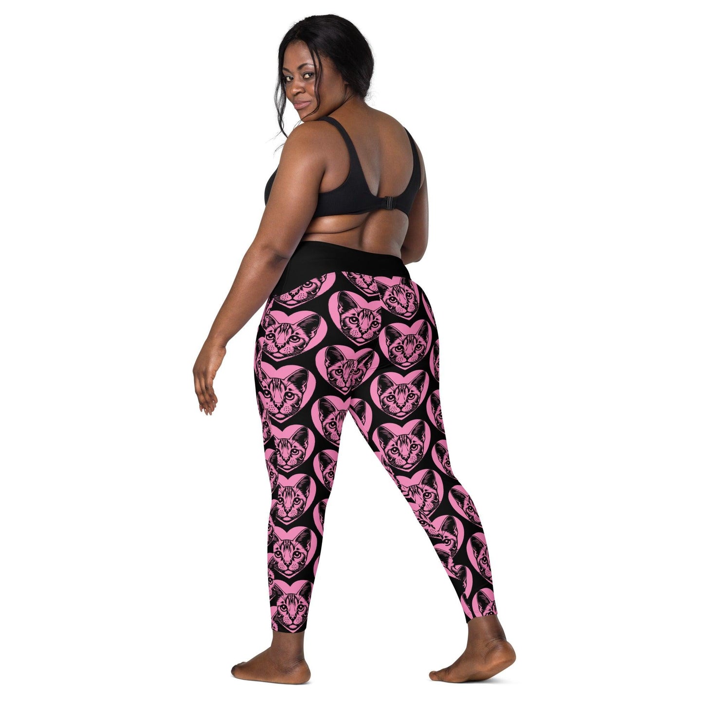 Cat breed leggings with pockets - OCICAT - HERTTAHOUND - pink