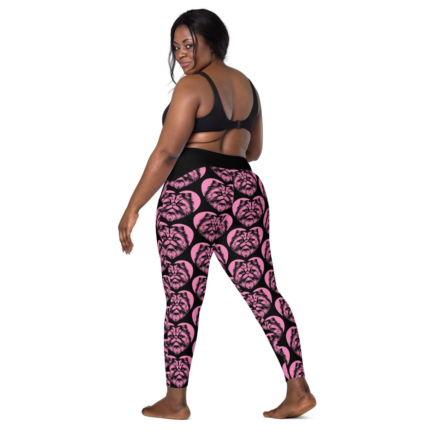 Cat breed leggings with pockets - PERSIAN - HERTTAHOUND - pink