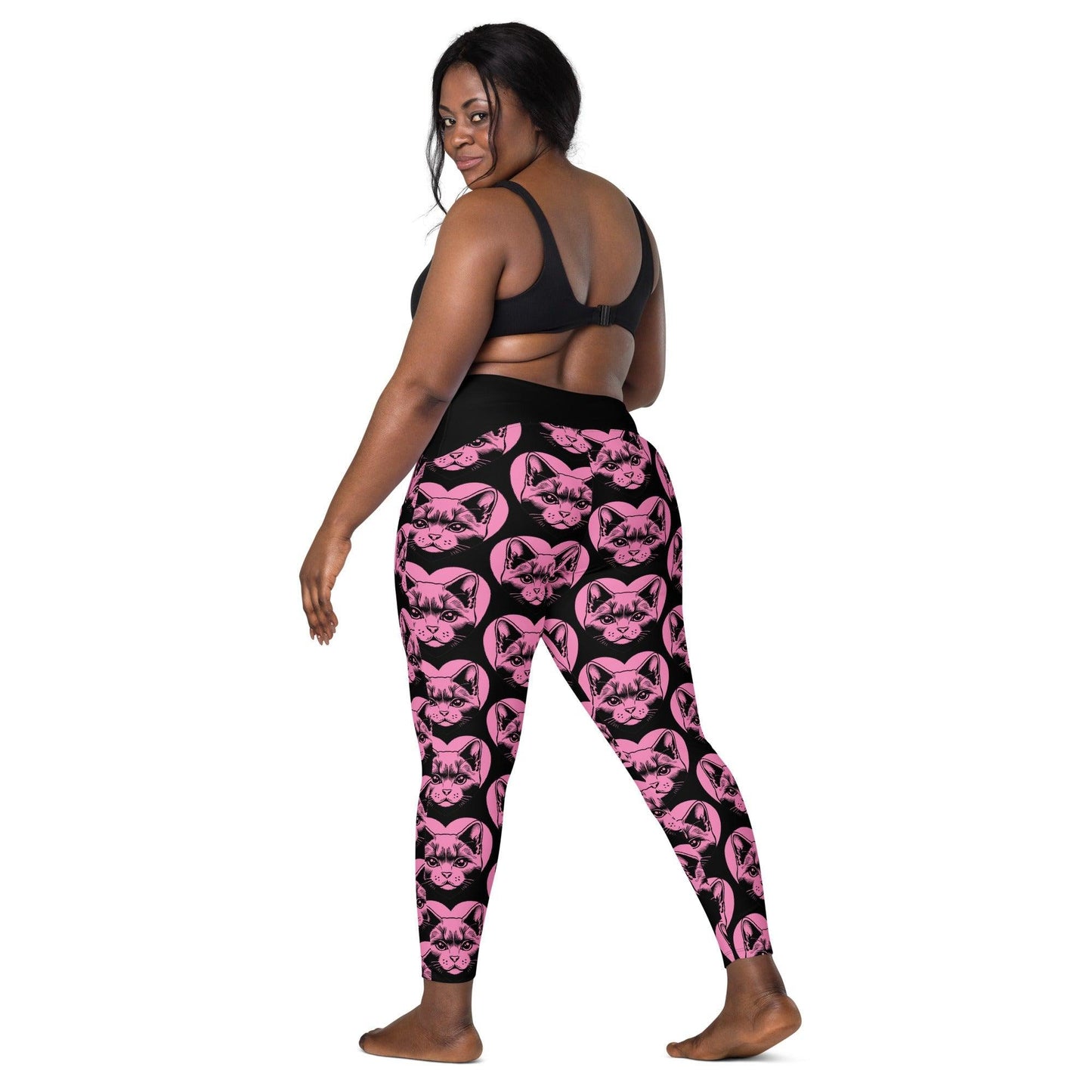 Cat breed leggings with pockets - RUSSIAN BLUE - HERTTAHOUND - pink