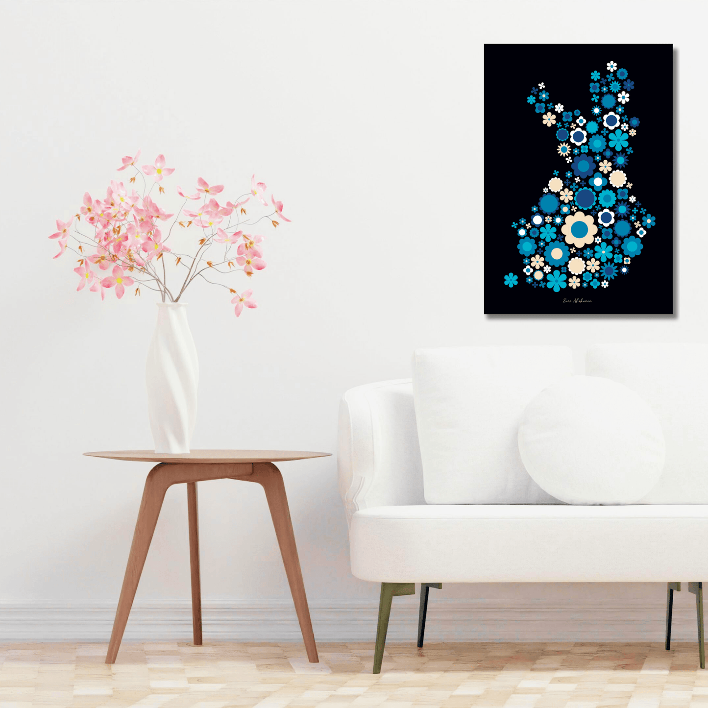 DIGITAL WALL ART - BLOOMPOP blue - Colorful bloom print