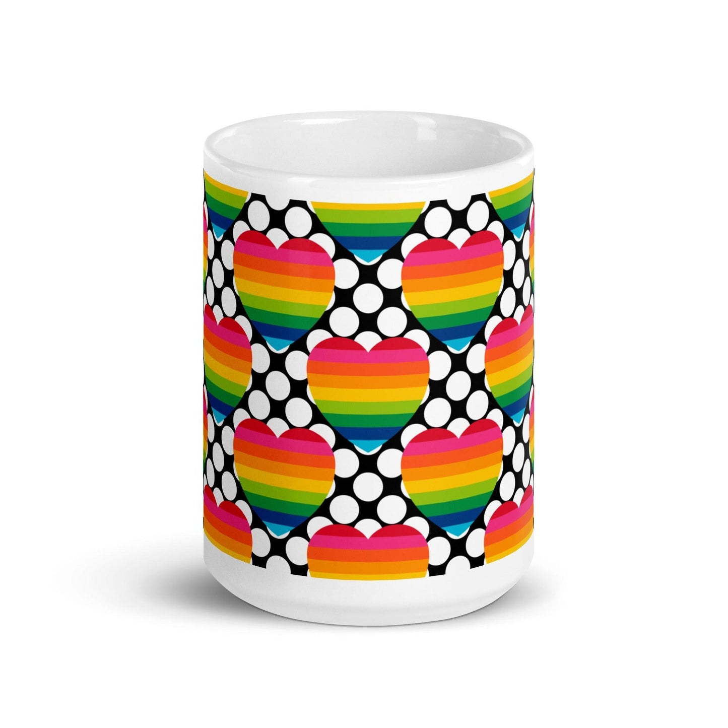Mug - ELLIE LOVE DOT rainbow - Bold heart print