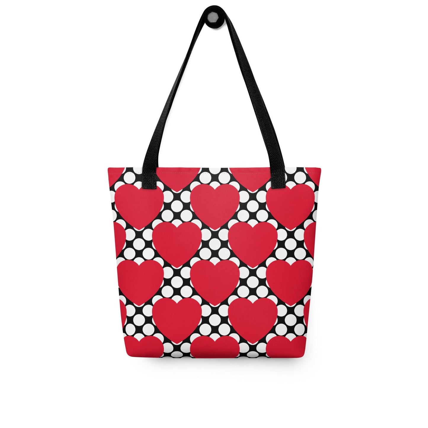 Tote bag - ELLIE LOVE DOT red black - Bold heart print Default Title