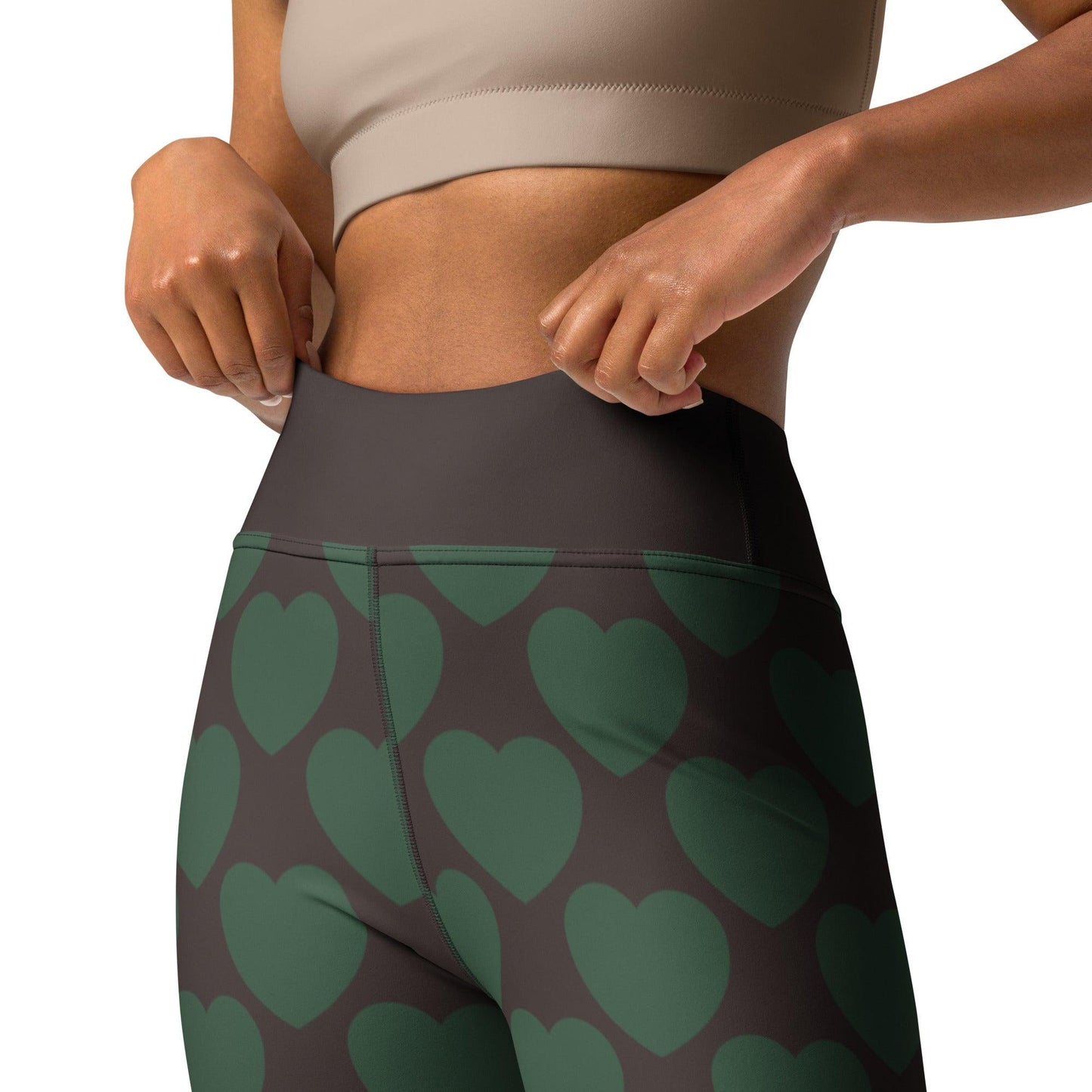 Yoga leggings -2- ELLIE LOVE forest - Bold heart print