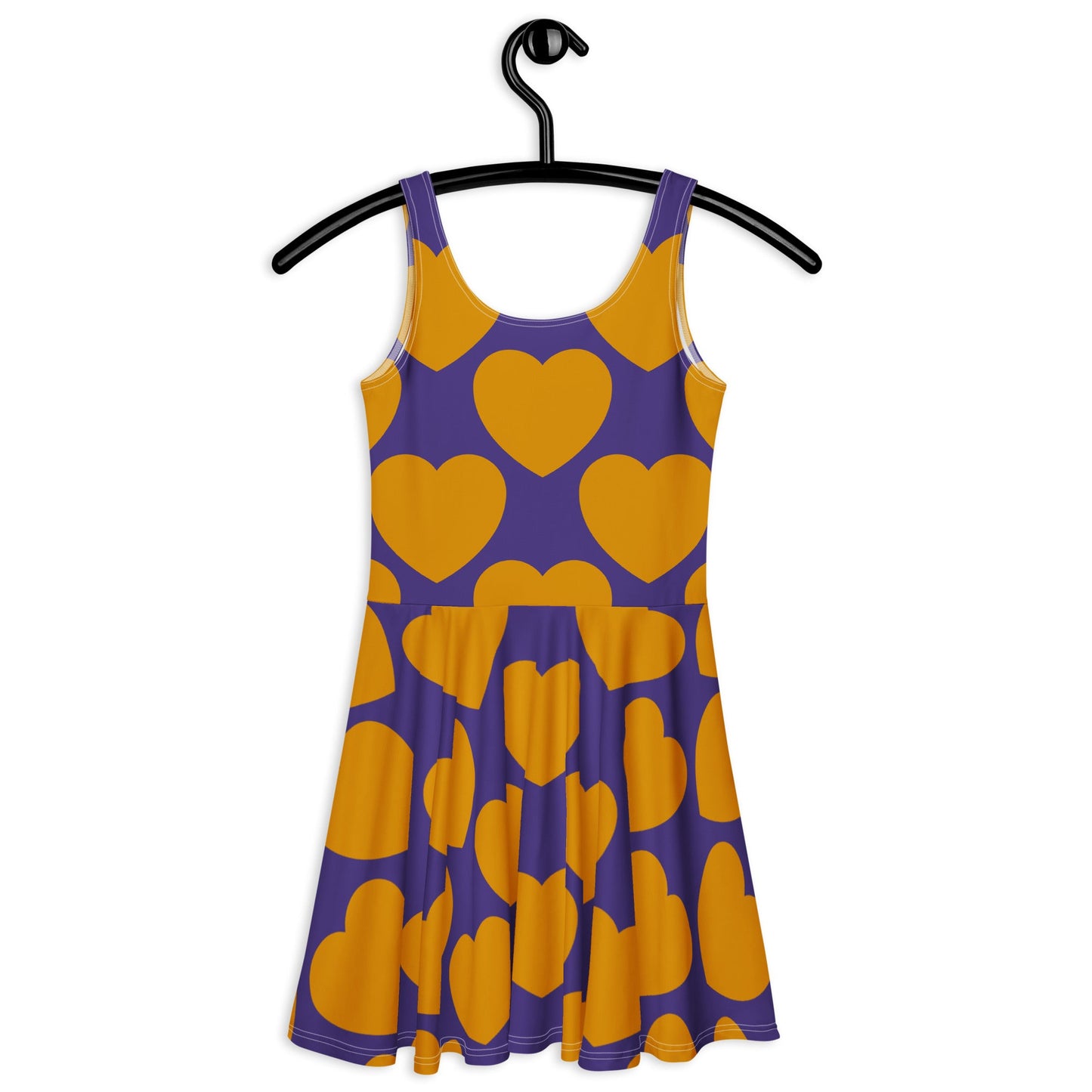 Skater dress - ELLIE LOVE orange purple - Bold heart print