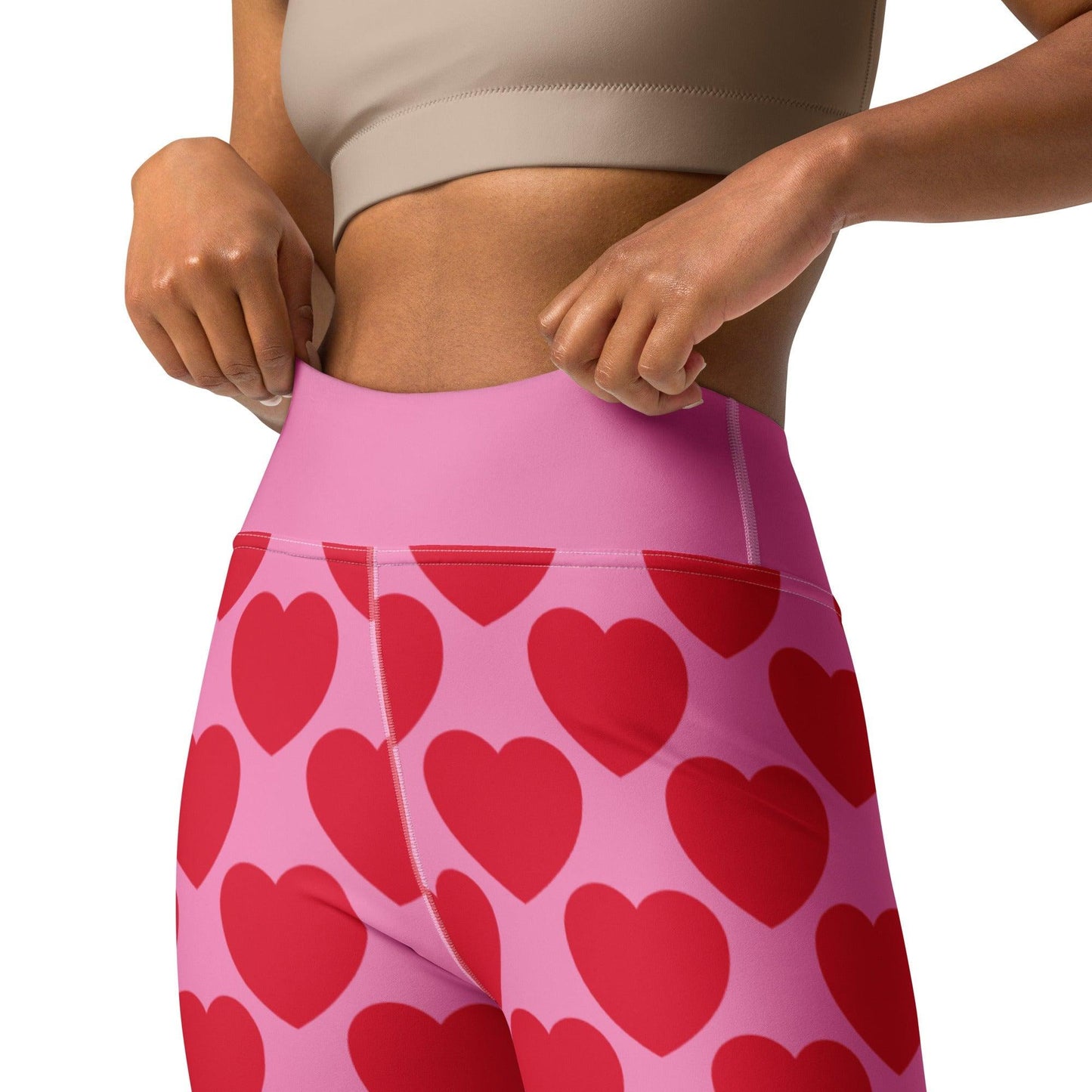 Yoga leggings -2- ELLIE LOVE red - Bold heart print