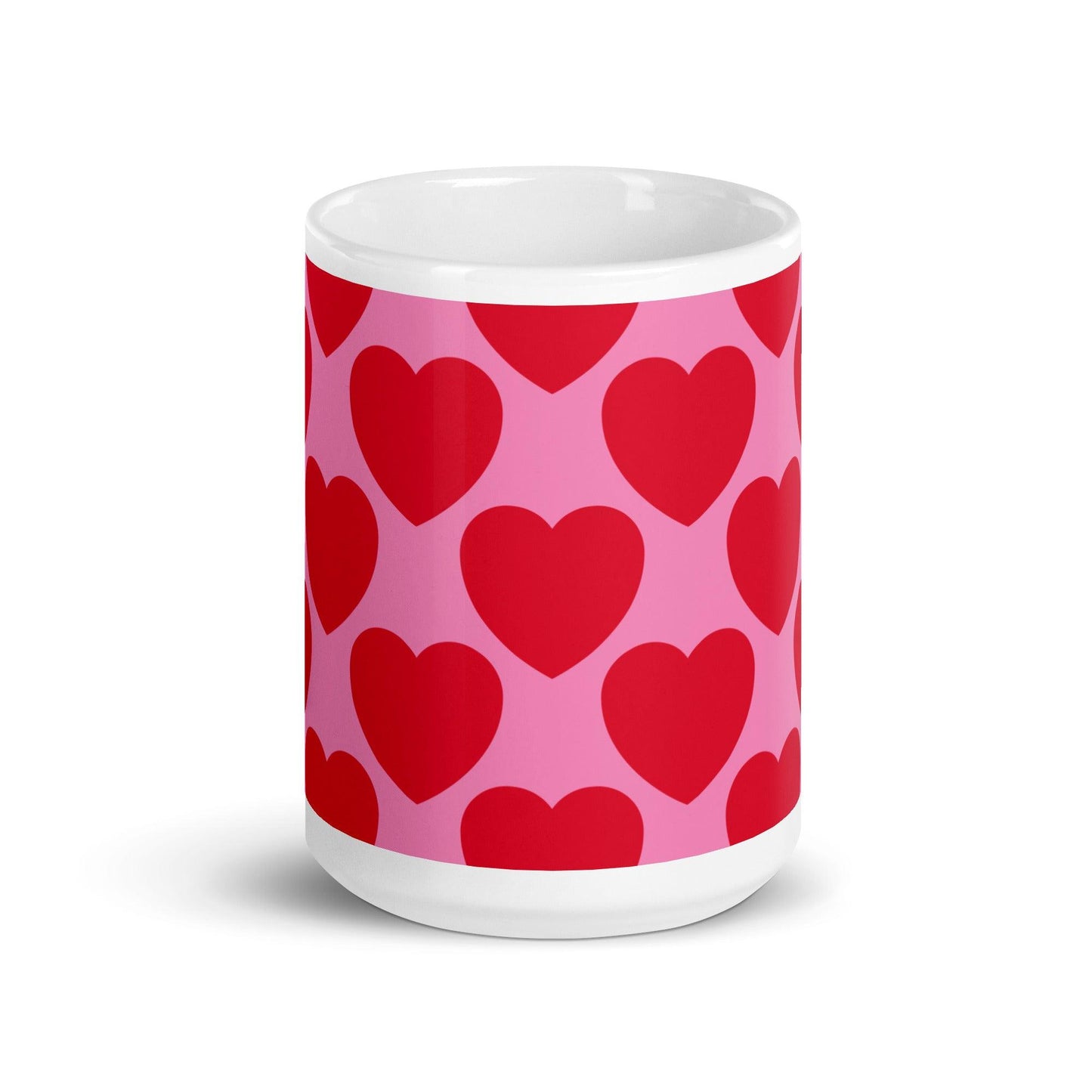 Mug - ELLIE LOVE red - Bold heart print 15oz