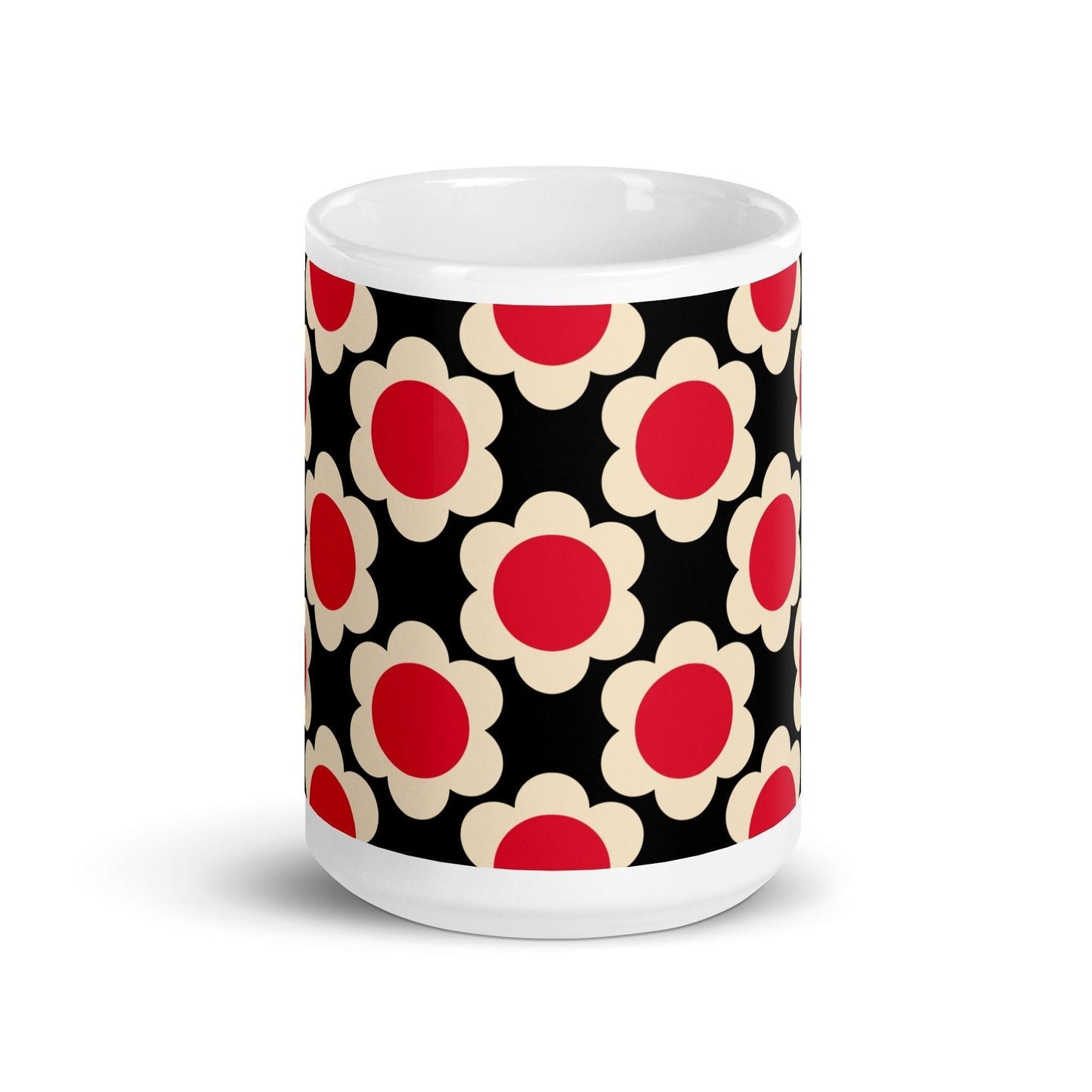 Mug - ELLIE red black - Classic floral print