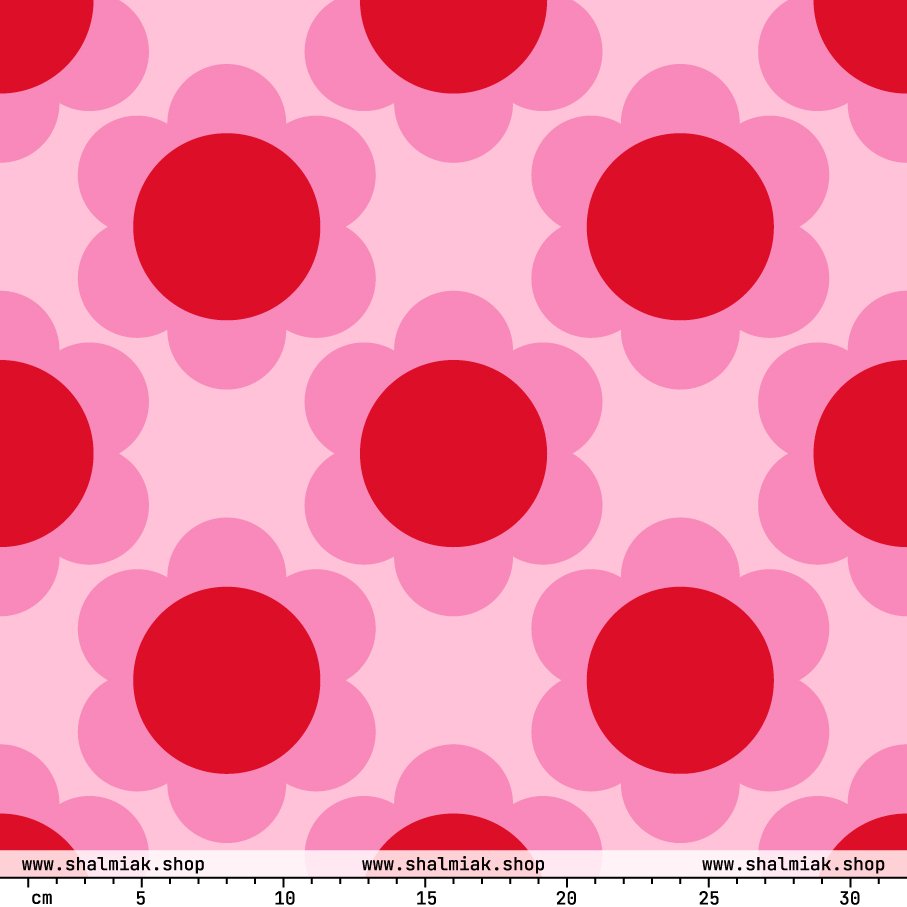 Fabric - ELLIE red - Classic floral print