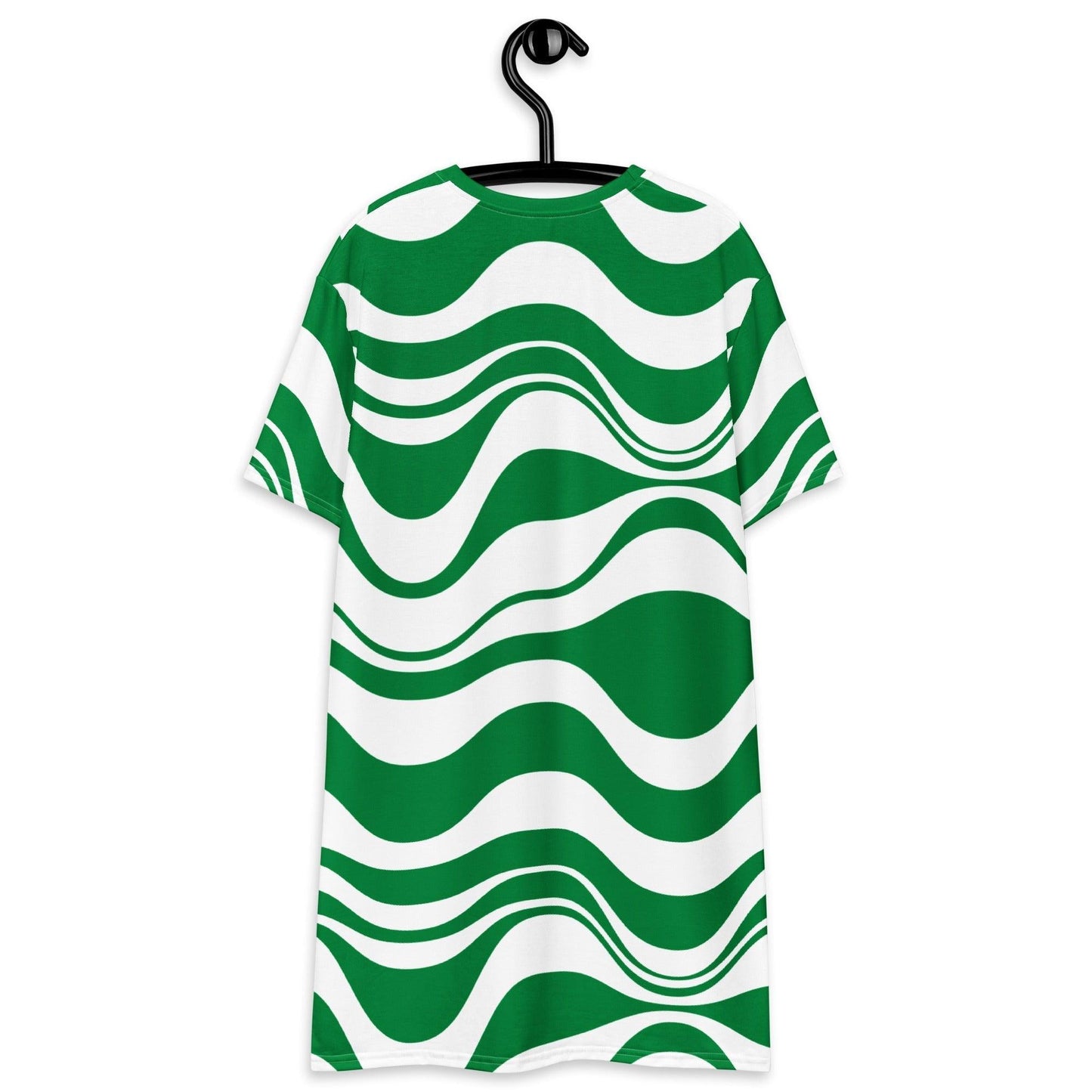 T-shirt dress - ENERGY WAVES green - Wavy stripe print