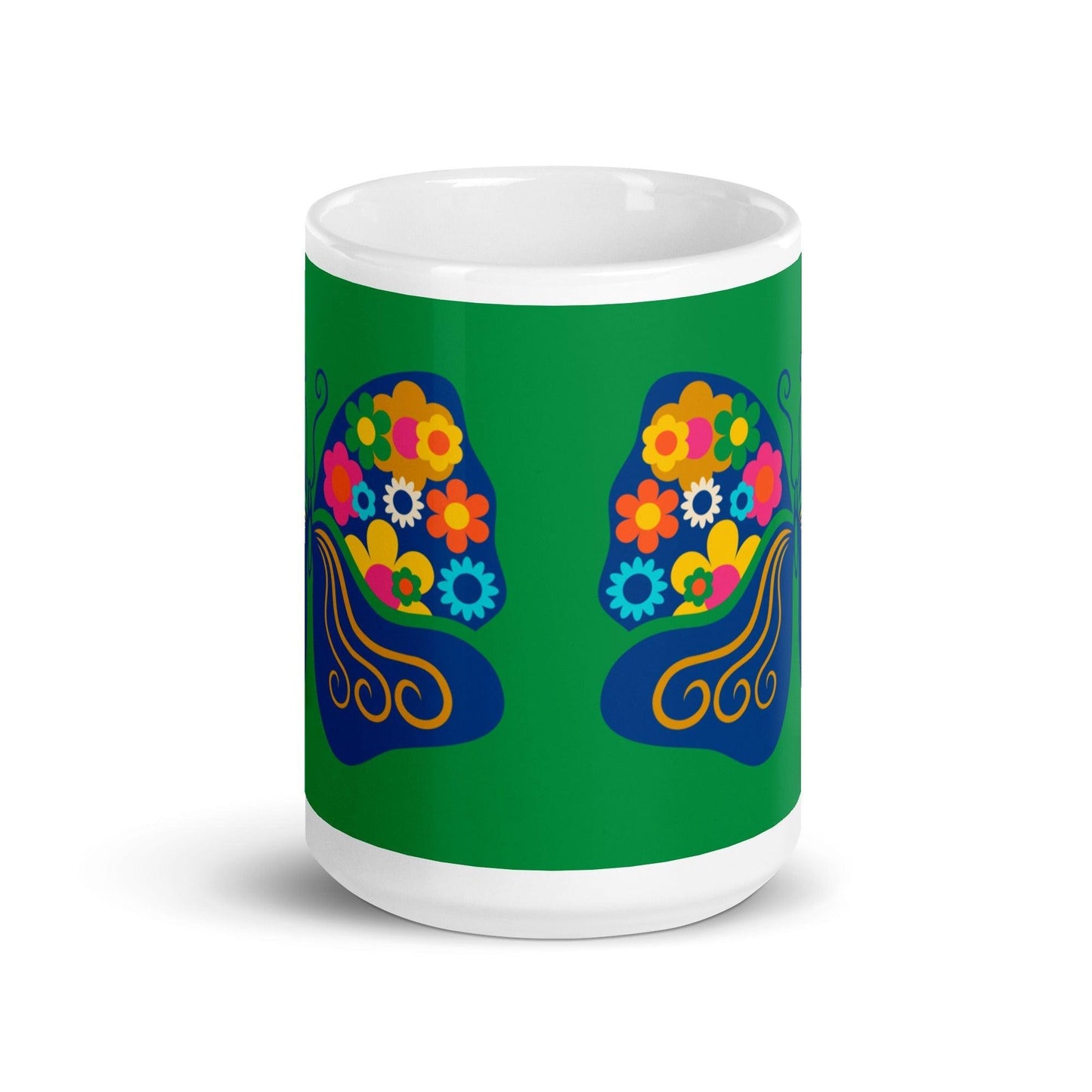 Mug - FAB FLOVERYFLY green - Playful butterfly print