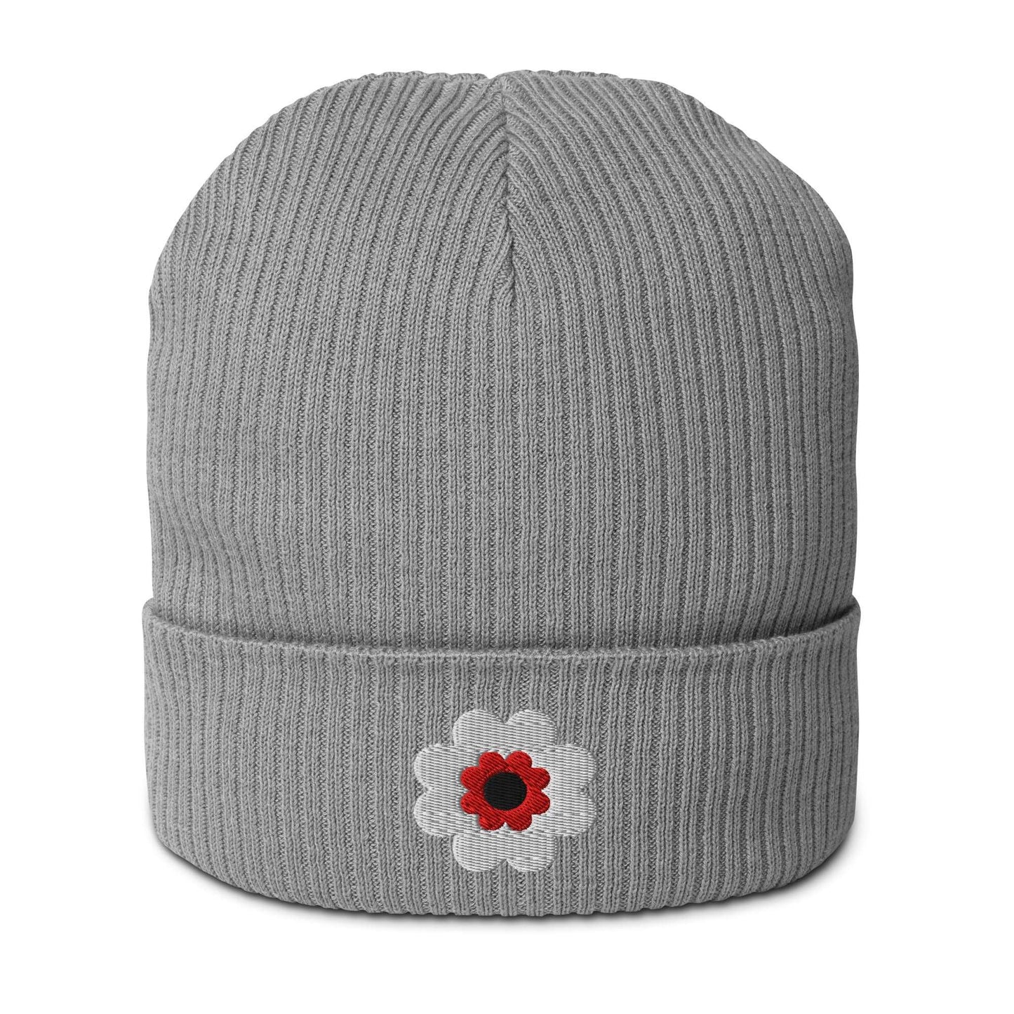 Beanie - FANCY BLOOM red white - Pretty Floral Print