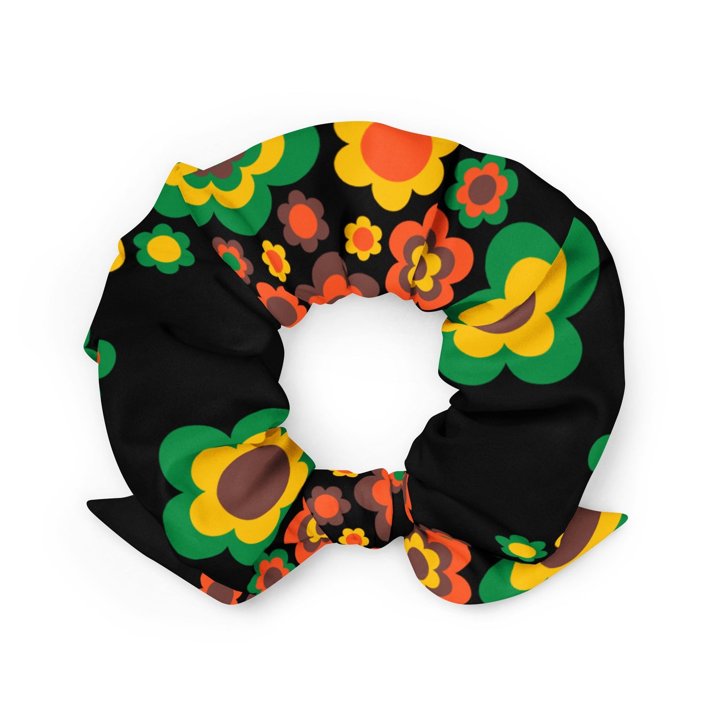 Scrunchie - FLORA FOREVER retro - Floating flower print