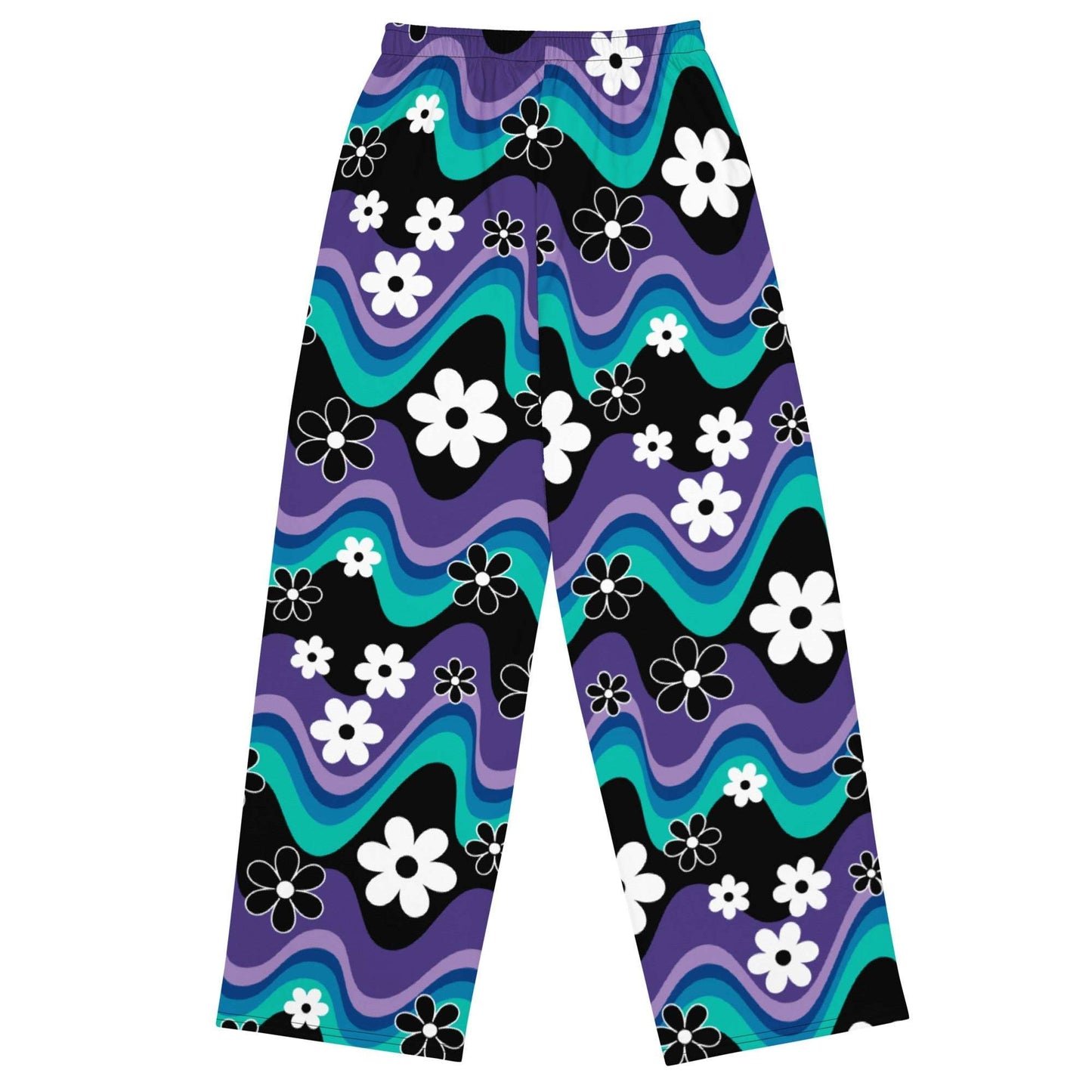 Pants - FLORA RAVE purple - Bold stripes and flowers print