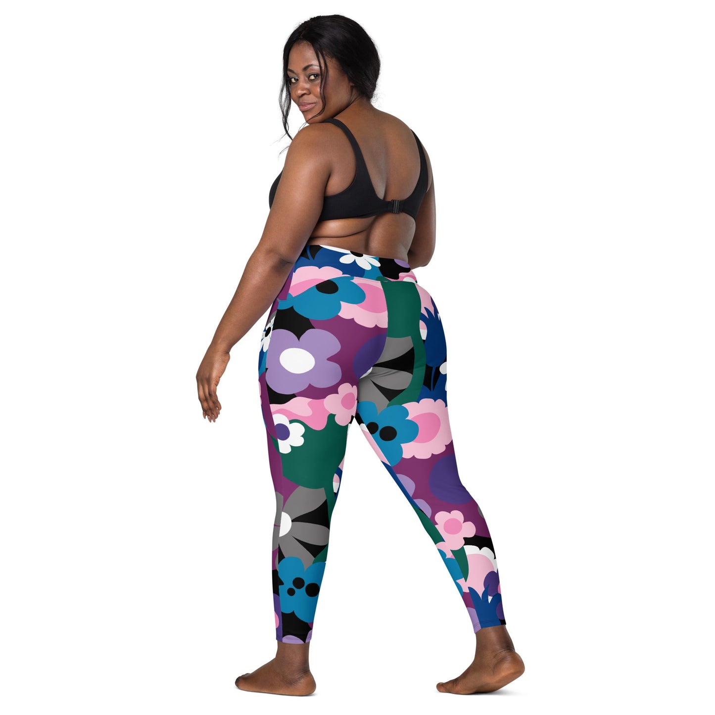 Leggings with pockets - FLORALEI cool - Artsy flower print