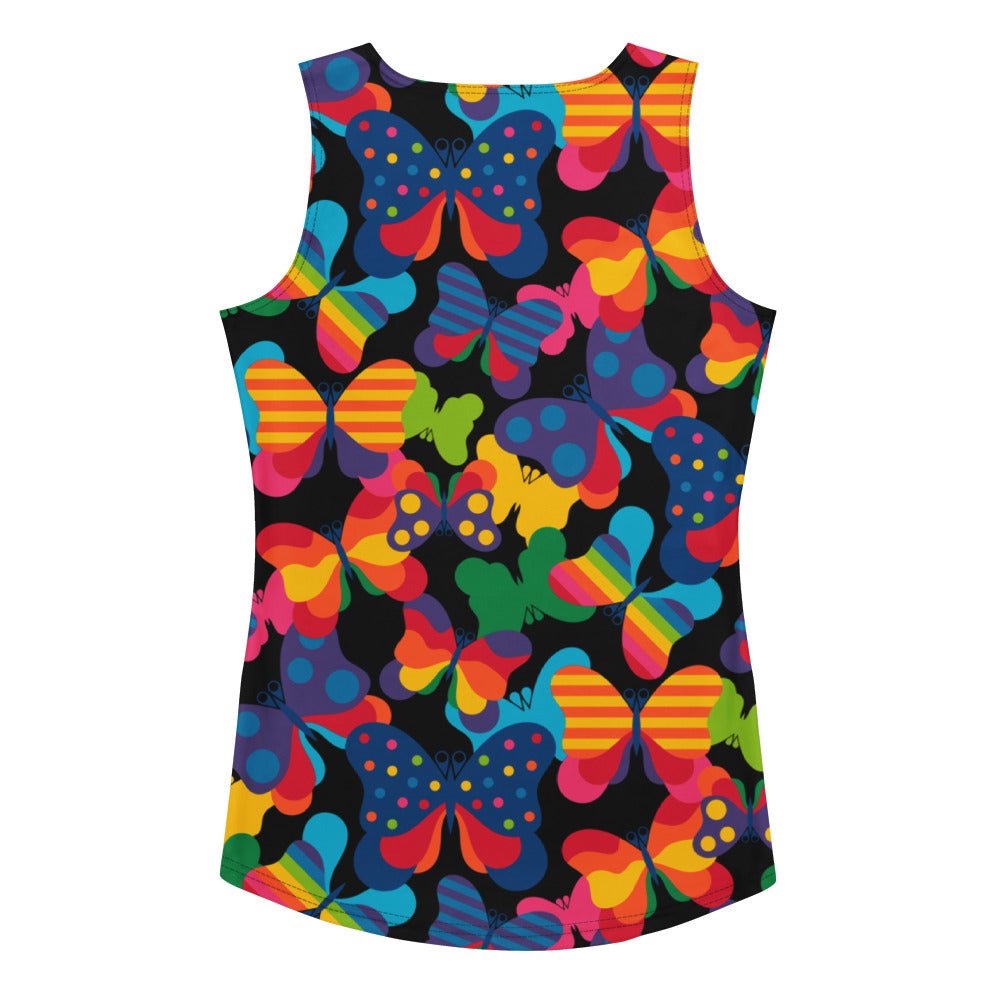 Tank top - FLYRAVE black - Colorful butterfly print