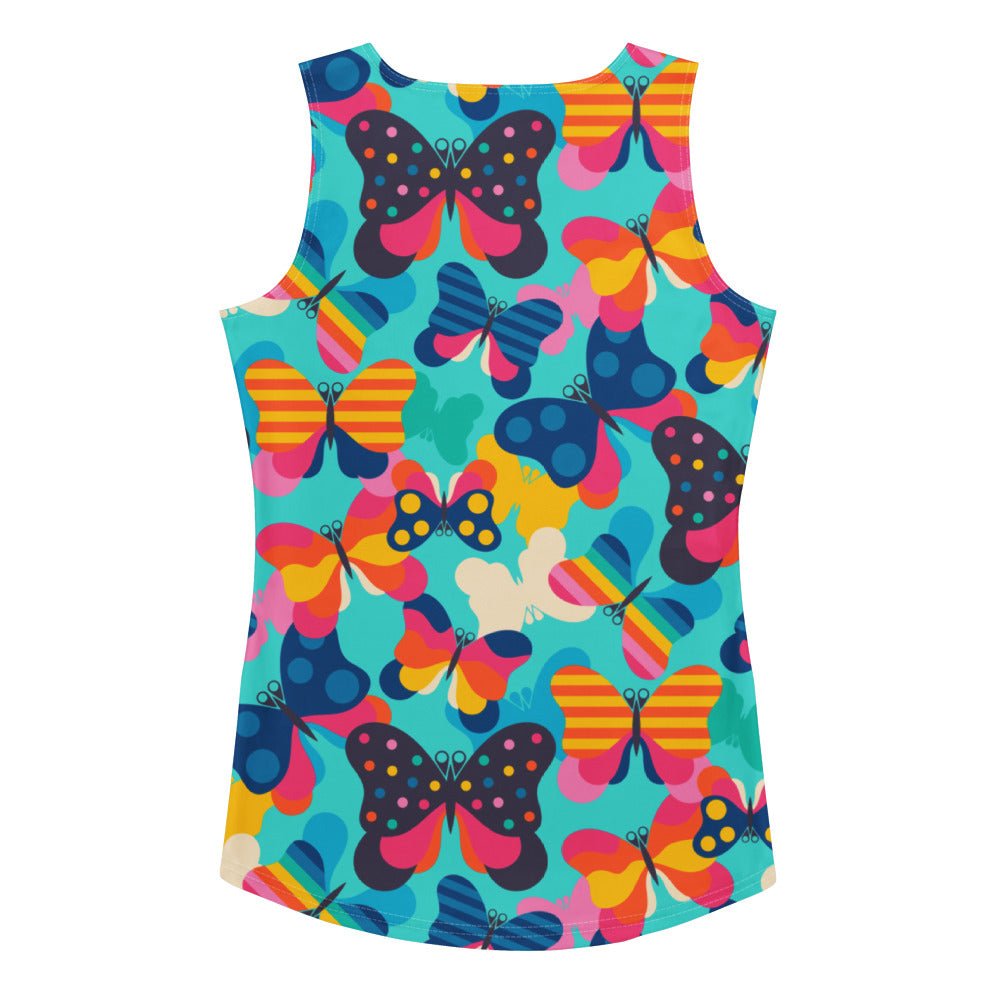 Tank top - FLYRAVE turquoise - Colorful butterfly print