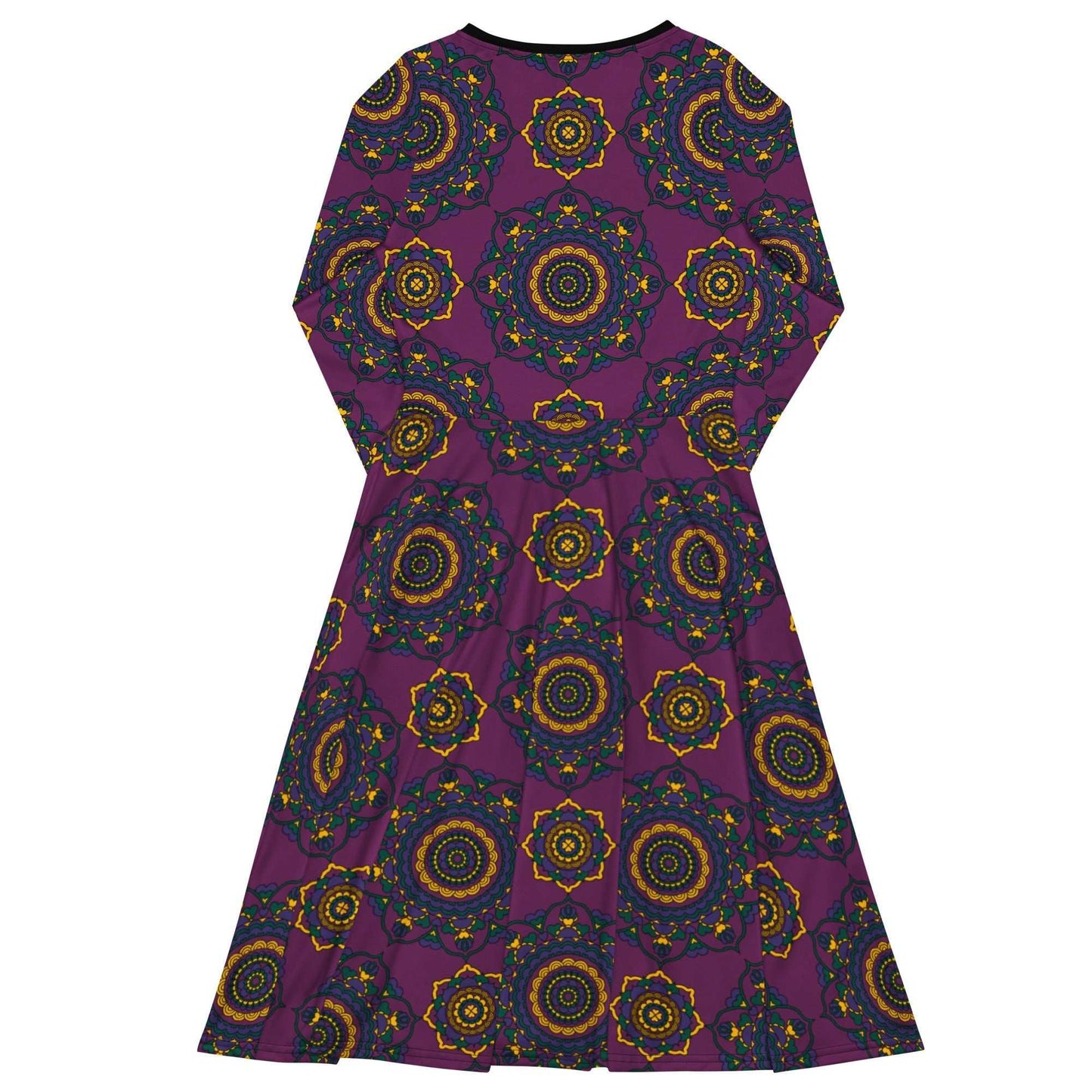 Midi dress - FOREVERMORE plum - Romantic flower and heart print