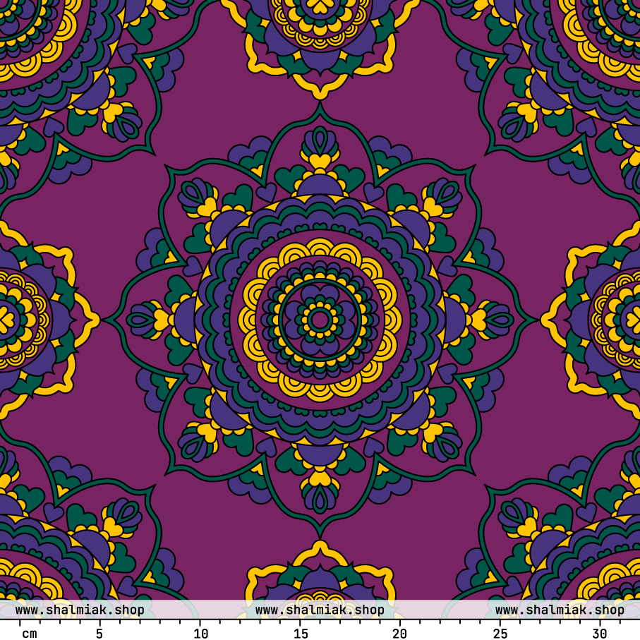 Fabric - FOREVERMORE plum - Romantic flower and heart print