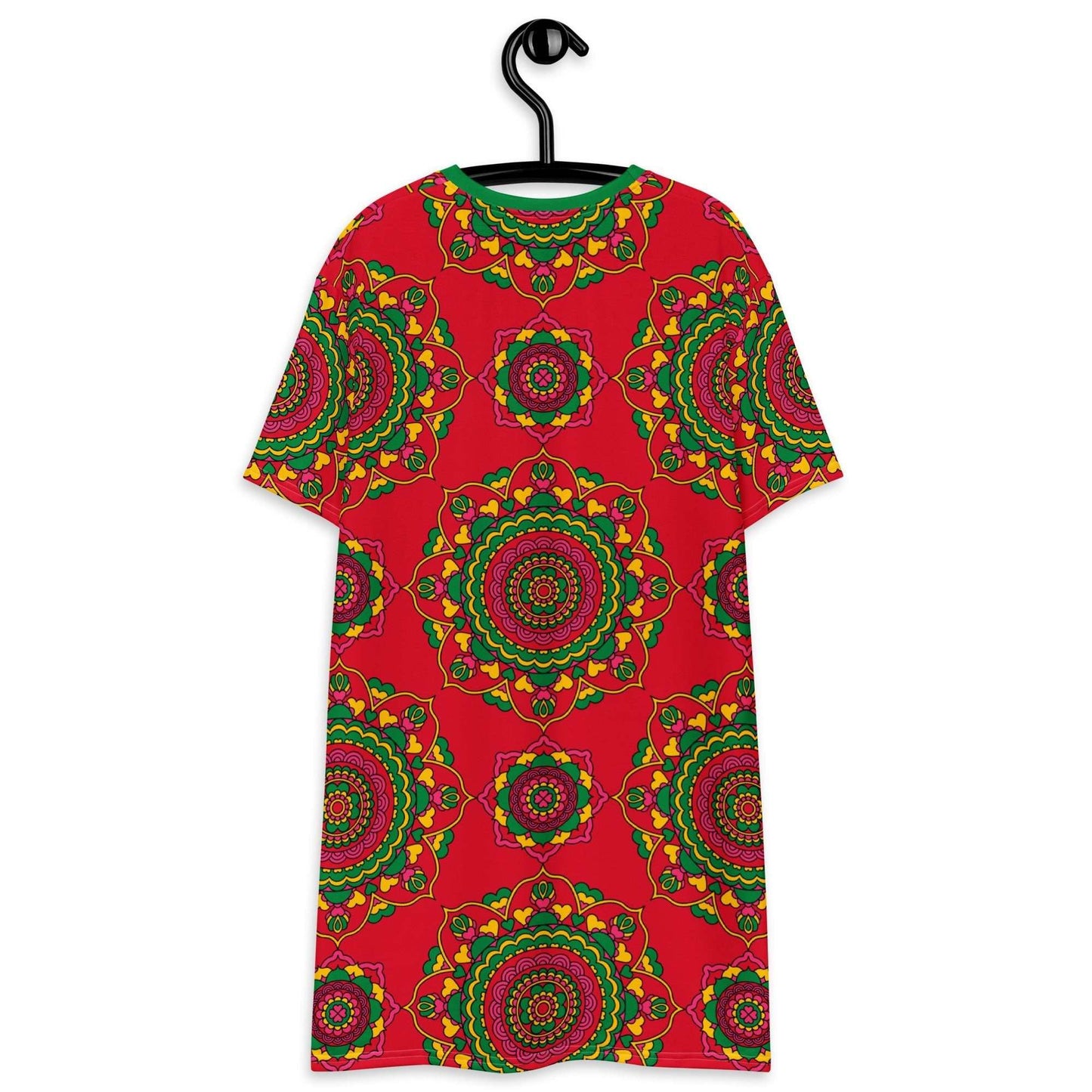 T-Shirt Dress - FOREVERMORE red - Romantic Flowers and Hearts