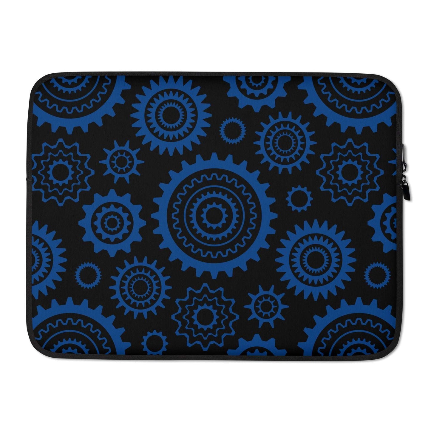Laptop sleeve - GREAT GEAR blue black - Gear and tech print 15″