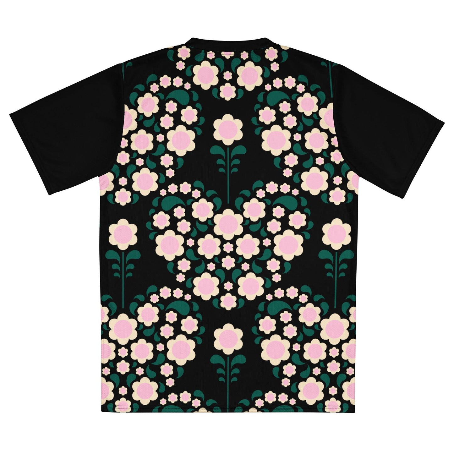 Sports Jersey - HEARTBEAT pink black - Flower hearts print