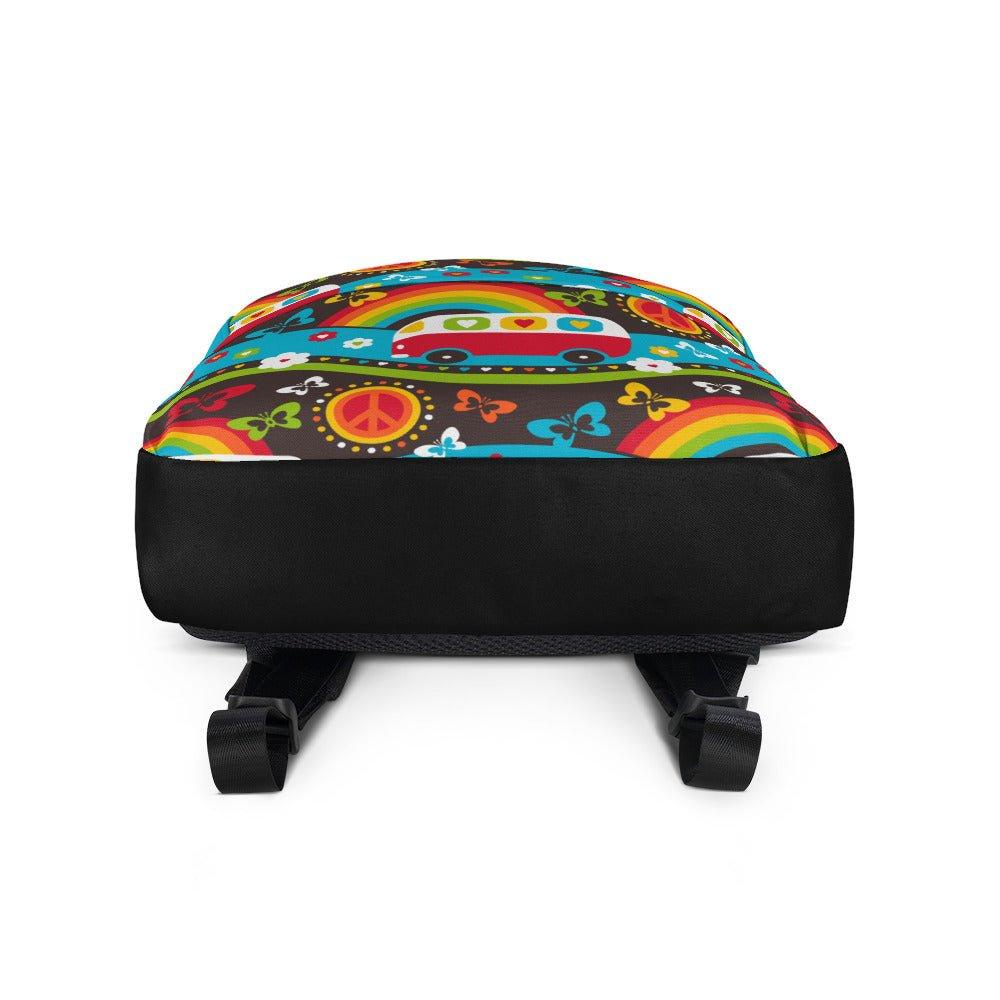 Backpack - HIPPIE DAY rainbow - Colorful hippie print