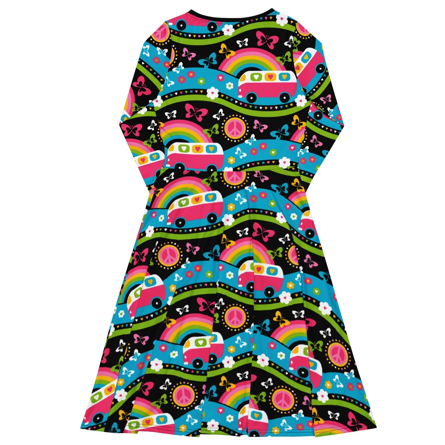Midi dress - HIPPIE DAY sweet - Colorful hippie print
