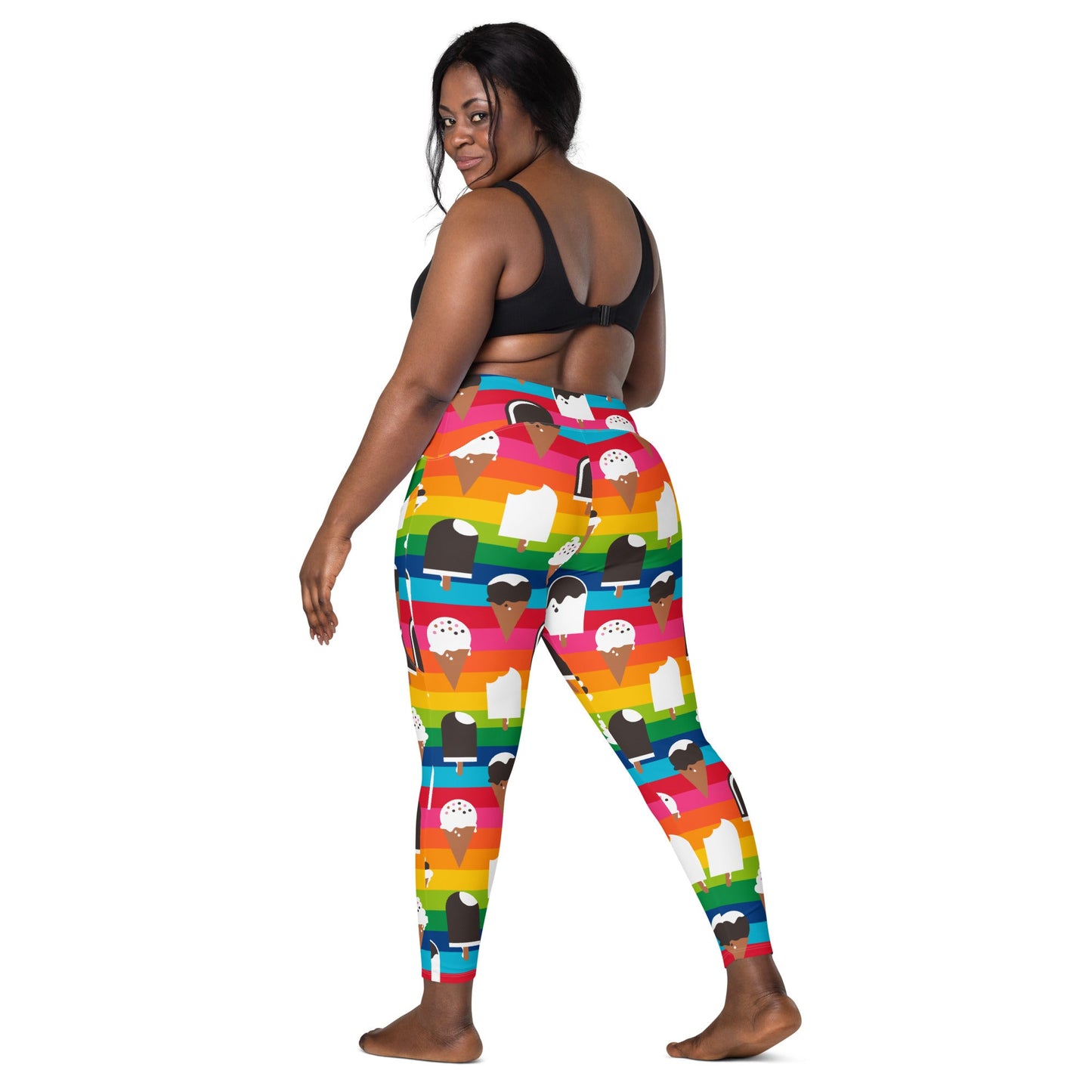 Leggings with pockets - JÄDE rainbow - Happy ice cream print