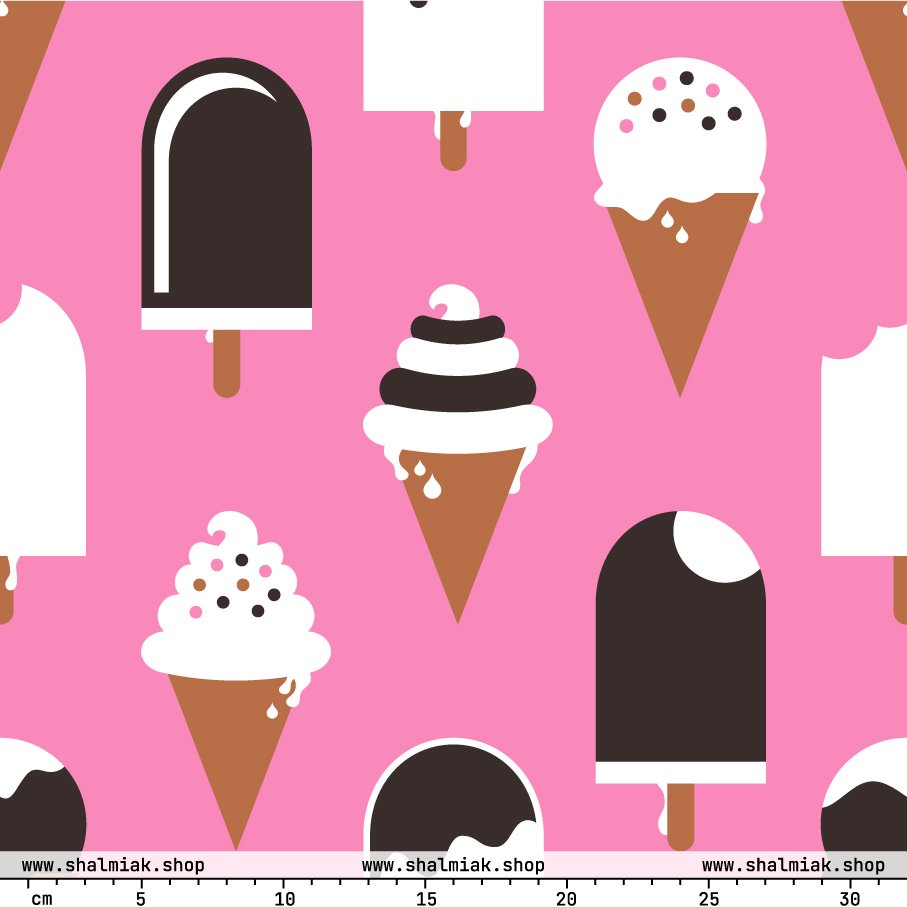 Fabric - JÄDE pink - Happy ice cream print