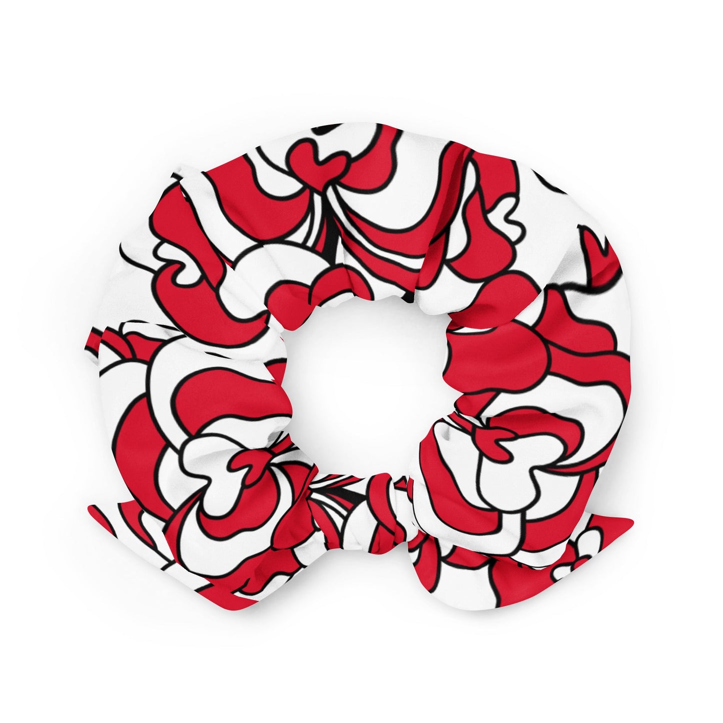 Scrunchie - JUBILEE simply red - Groovy bloom print