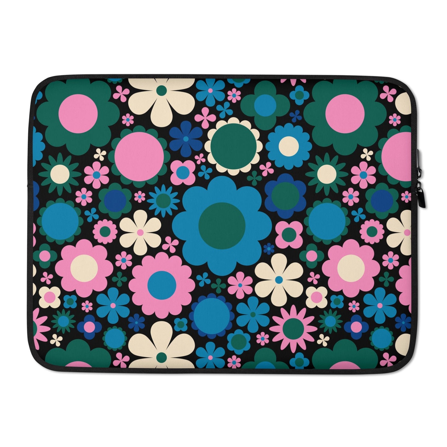 Laptop sleeve - BLOOMPOP blue - Colorful bloom print 15″