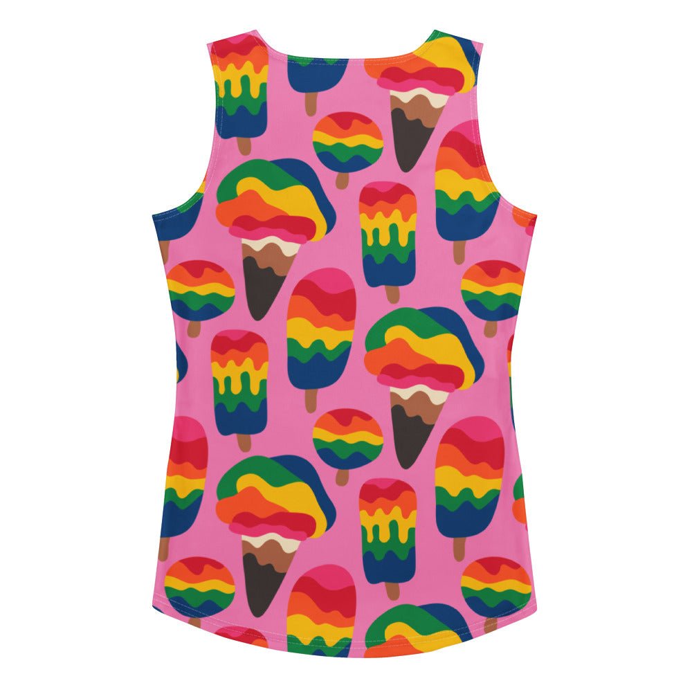 Tank top - MANIC ICE pink - Bold ice cream print