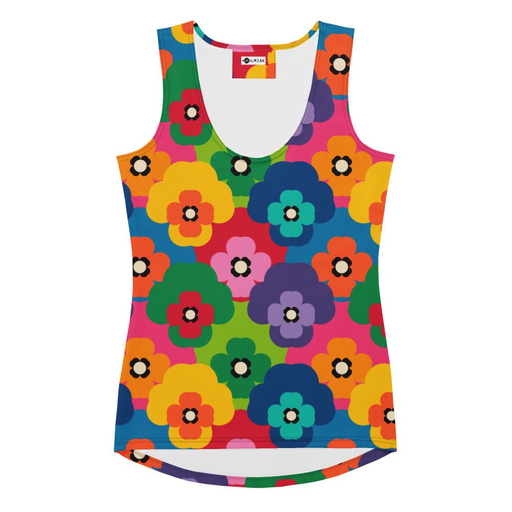 Tank top - PANSY FAB - Colorful pansy flower print