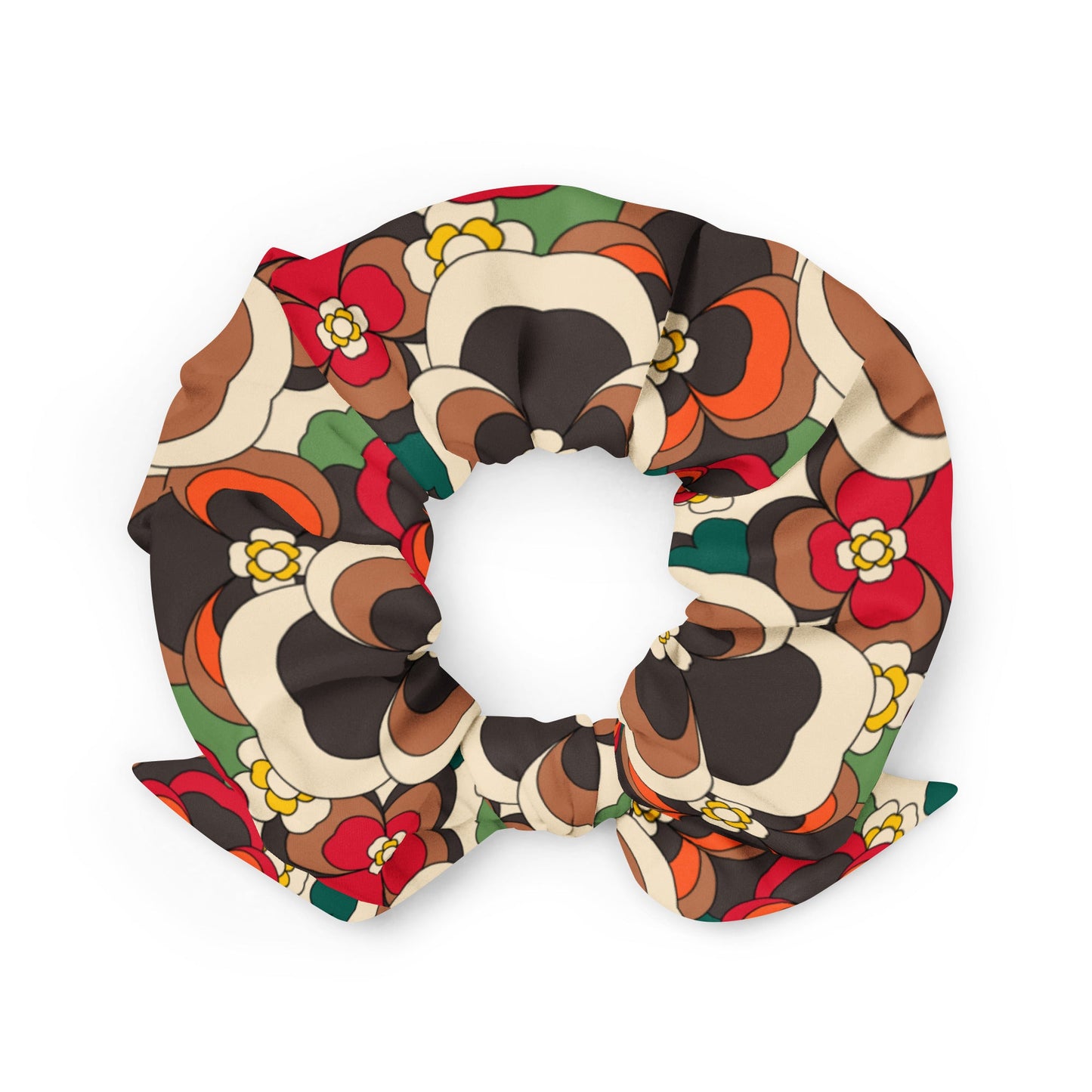 Scrunchie - PANSY FANTASY retro - Retro pansy print