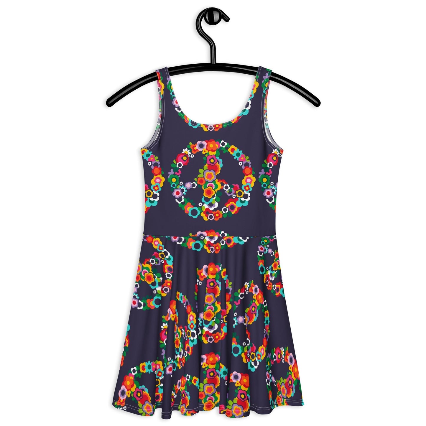 Skater dress - PEACE BLOSSOMS - Floral peace symbol print