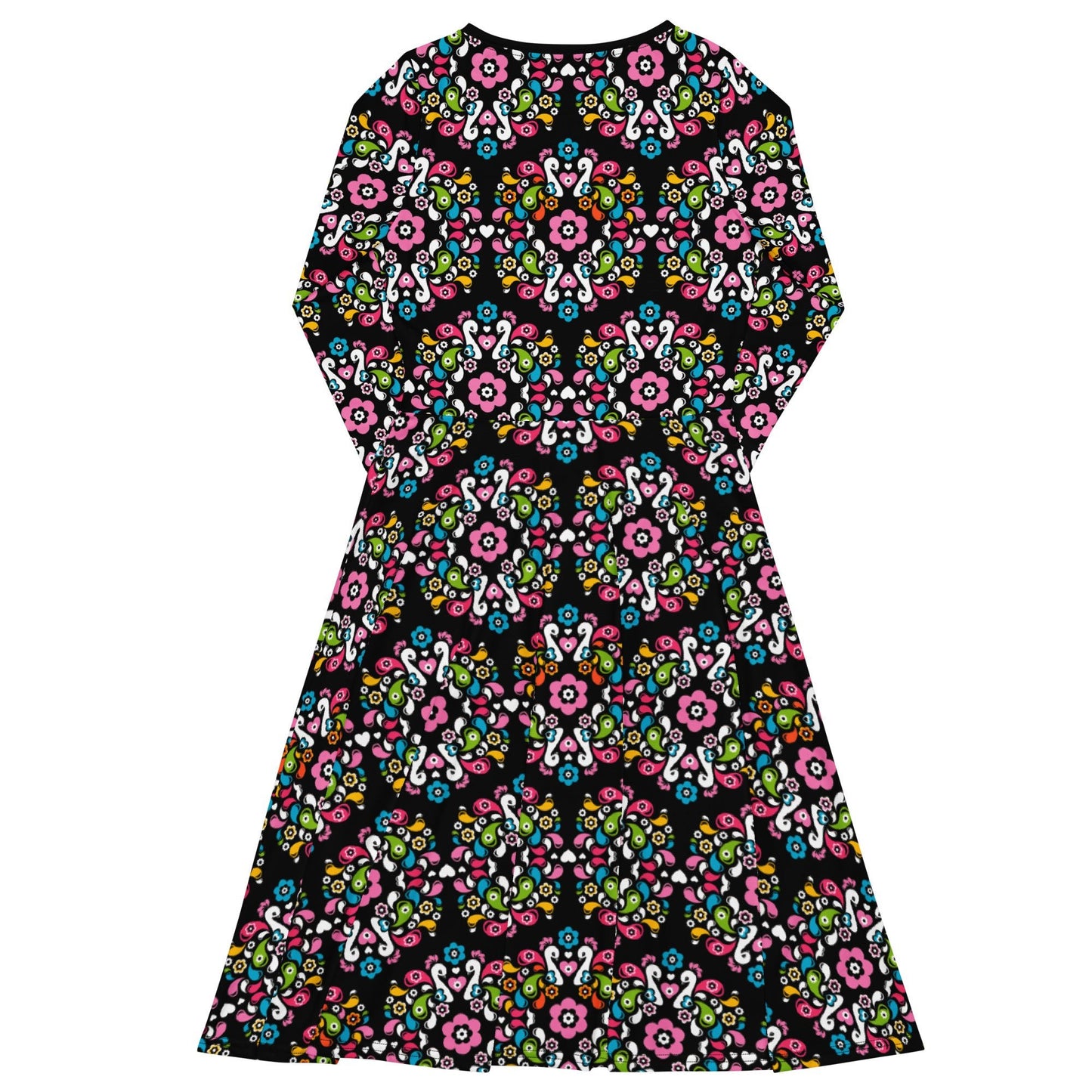 Midi dress - PEACOCK LOVE happy - Glorious peacock print
